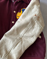 1960s - Burgundy/Cream "Butwin" Varsity Jacket - 38 (S)