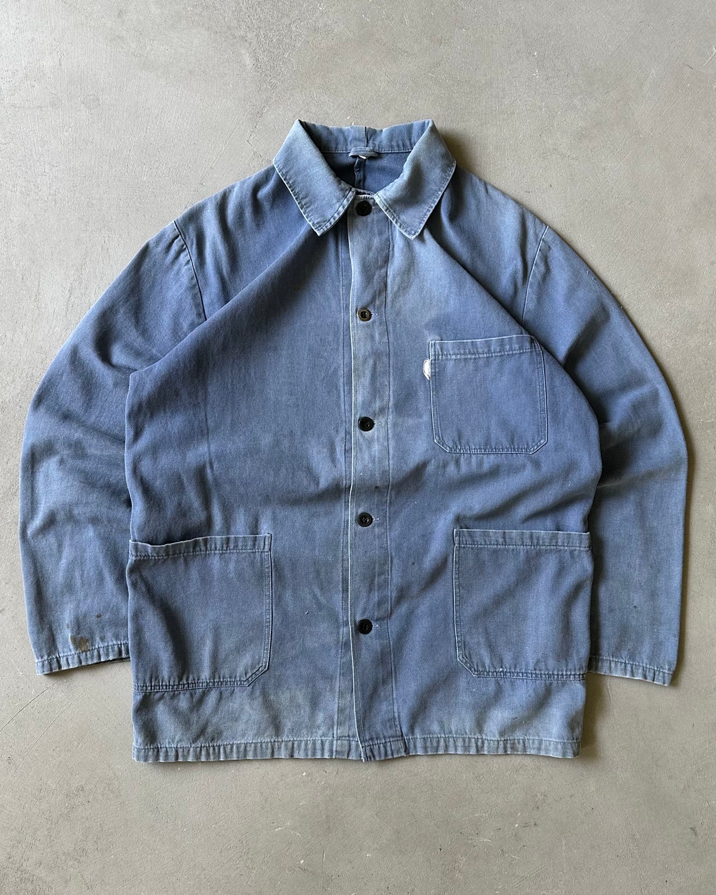 1990s - Distressed Light Blue Euro Chore - M(Long)