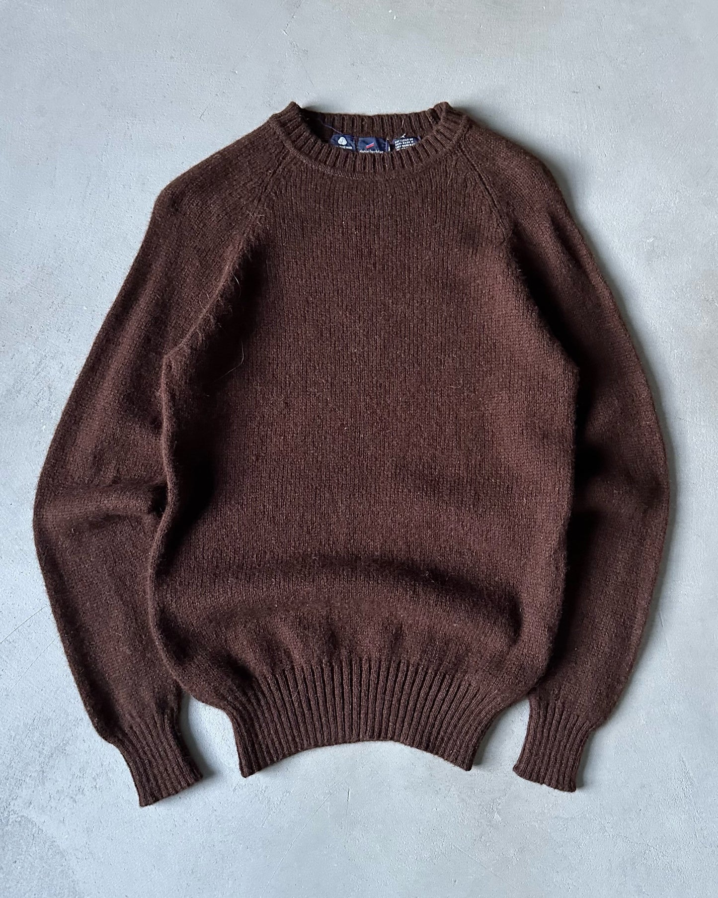 1990s - Distressed Brown Wool Sweater - M