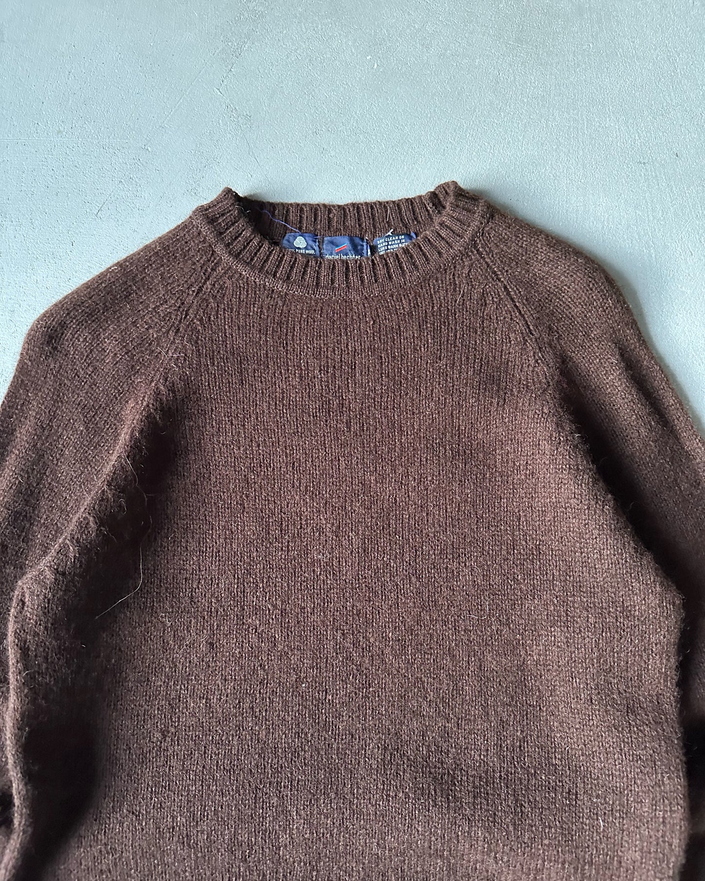 1990s - Distressed Brown Wool Sweater - M