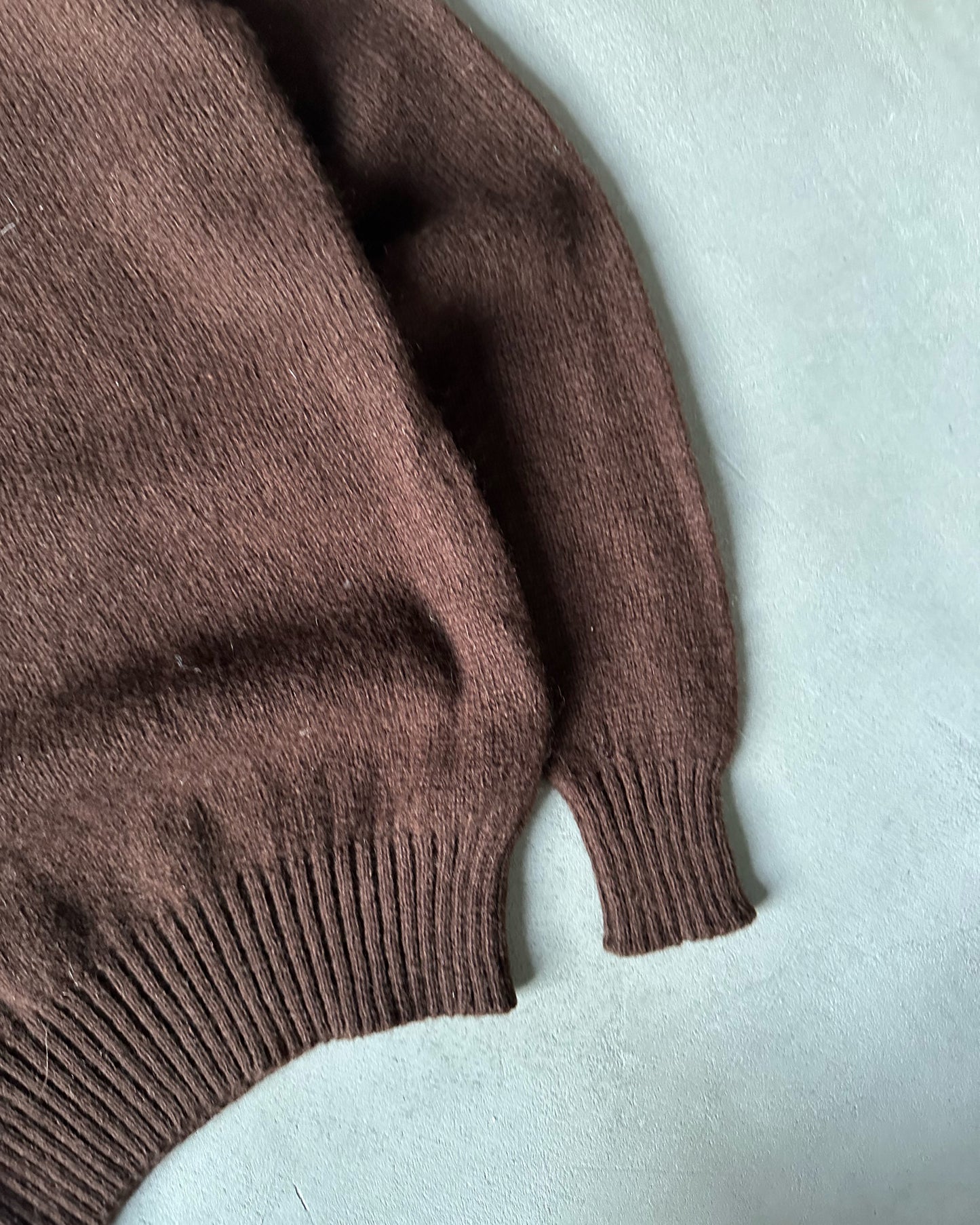 1990s - Distressed Brown Wool Sweater - M