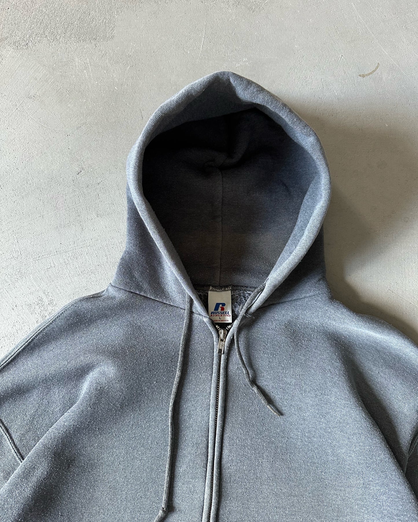 1990s - Charcoal Russell Zip Up Hoodie - L