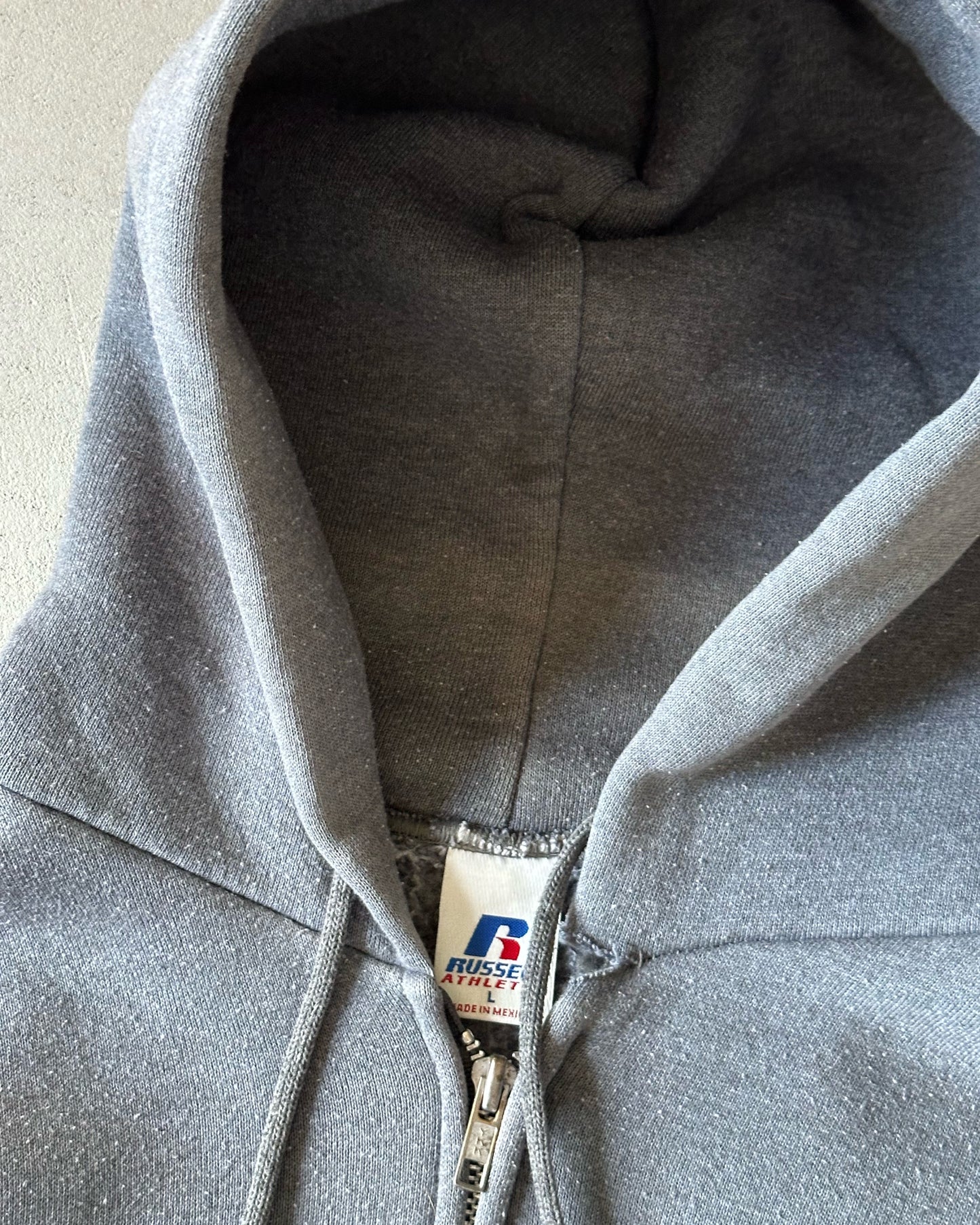 1990s - Charcoal Russell Zip Up Hoodie - L