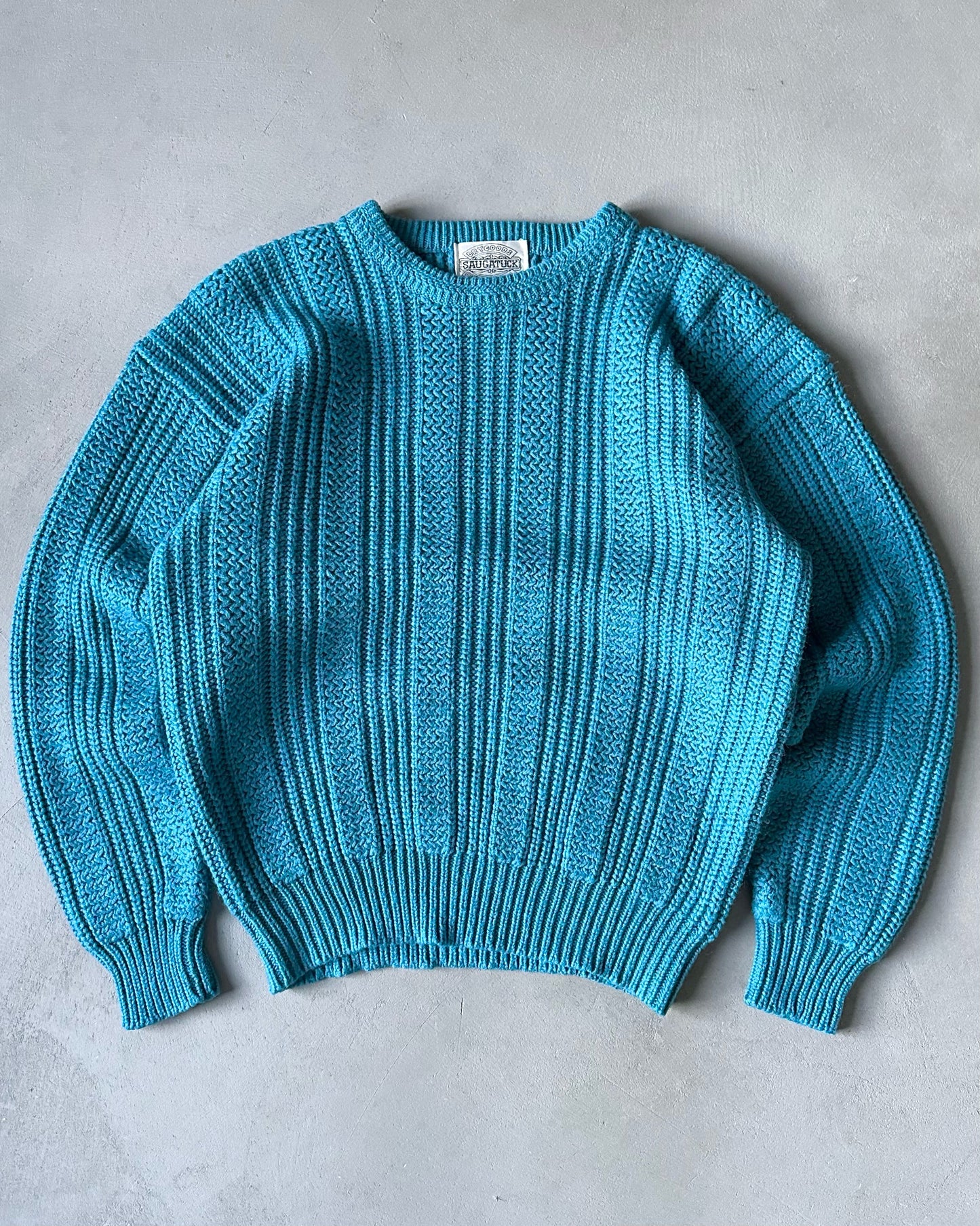 1990s - Blue Ribbed Sweater - L