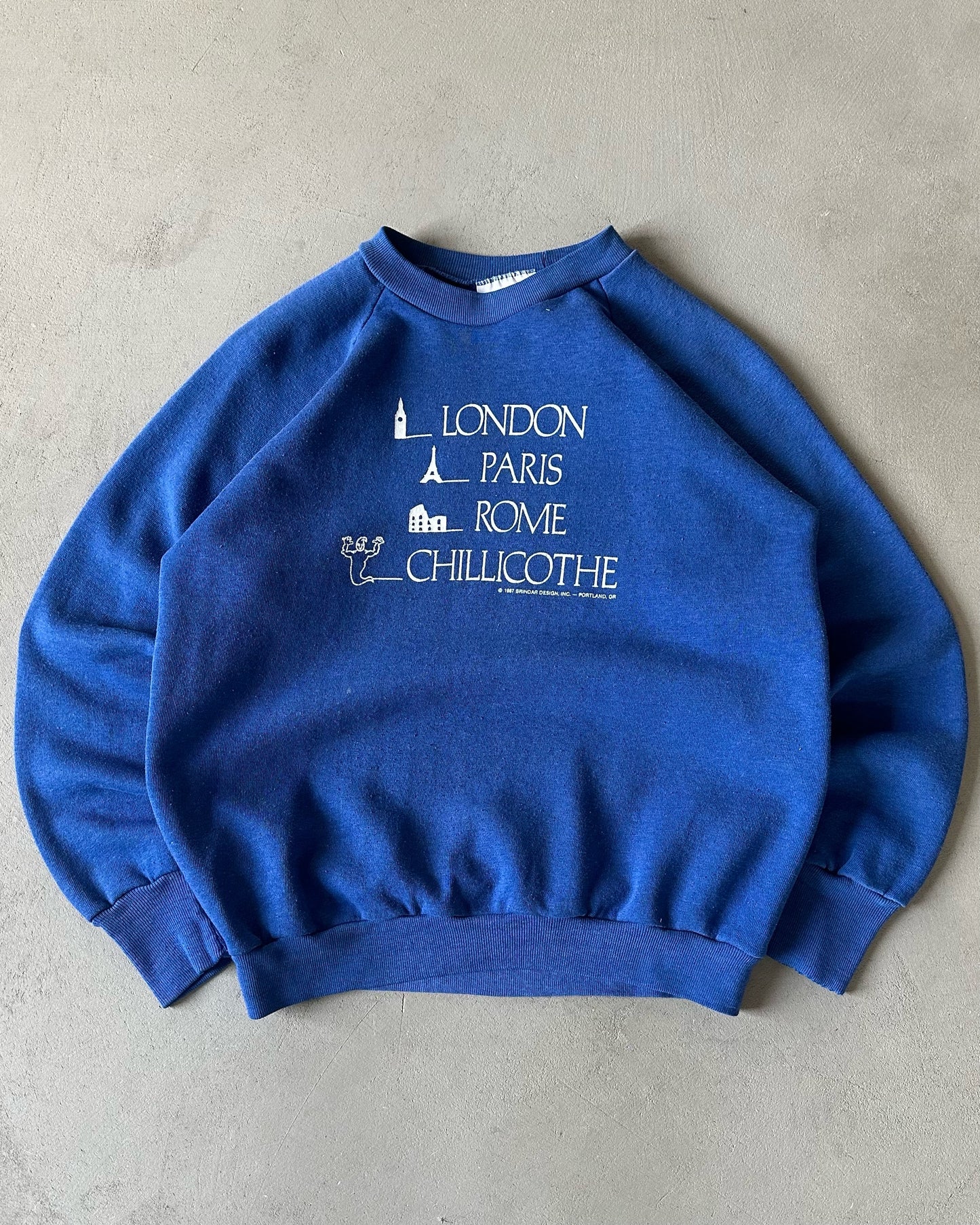 1980s - Blue "Cities" Crewneck - S