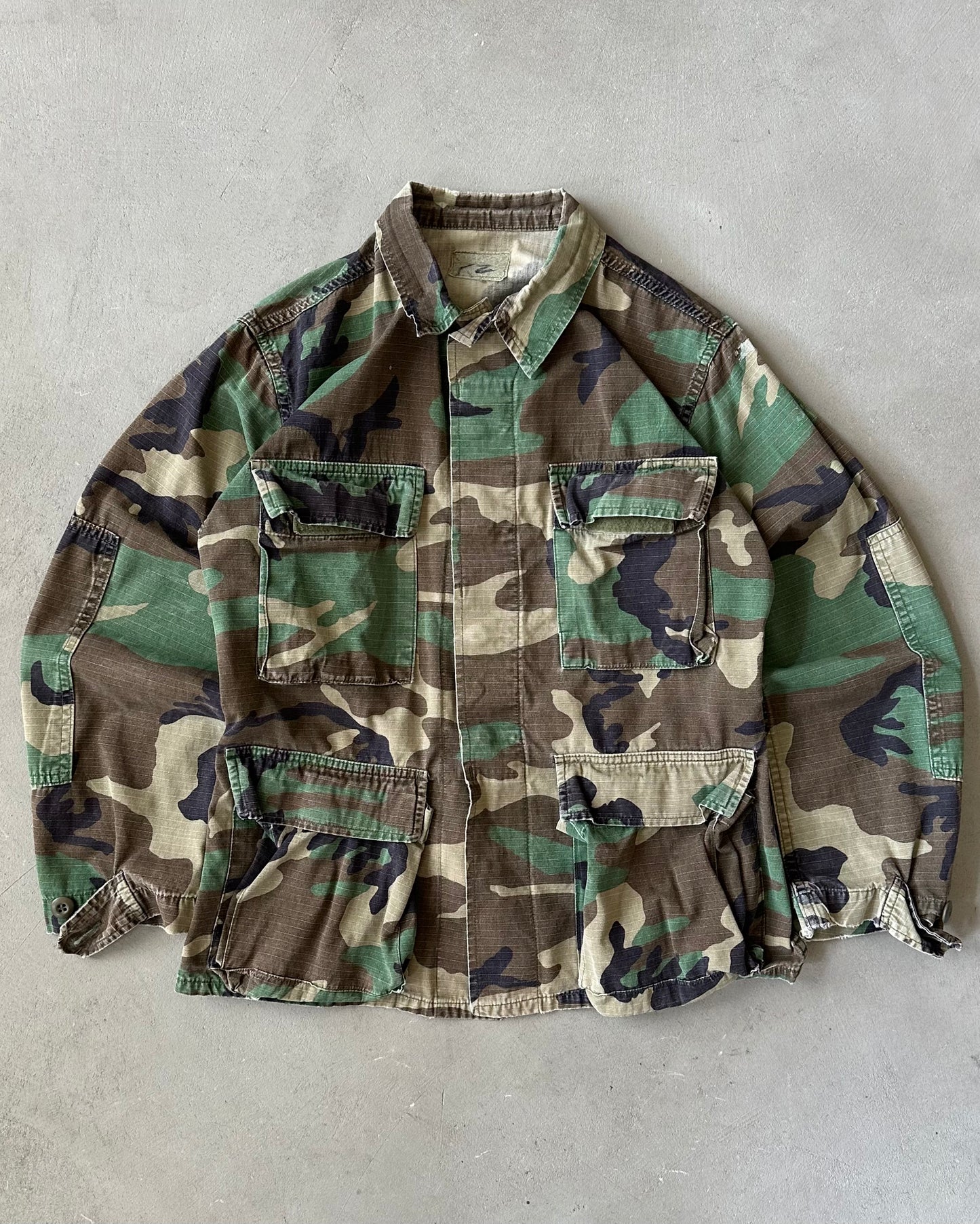 2000s - Camo Military Overshirt - S