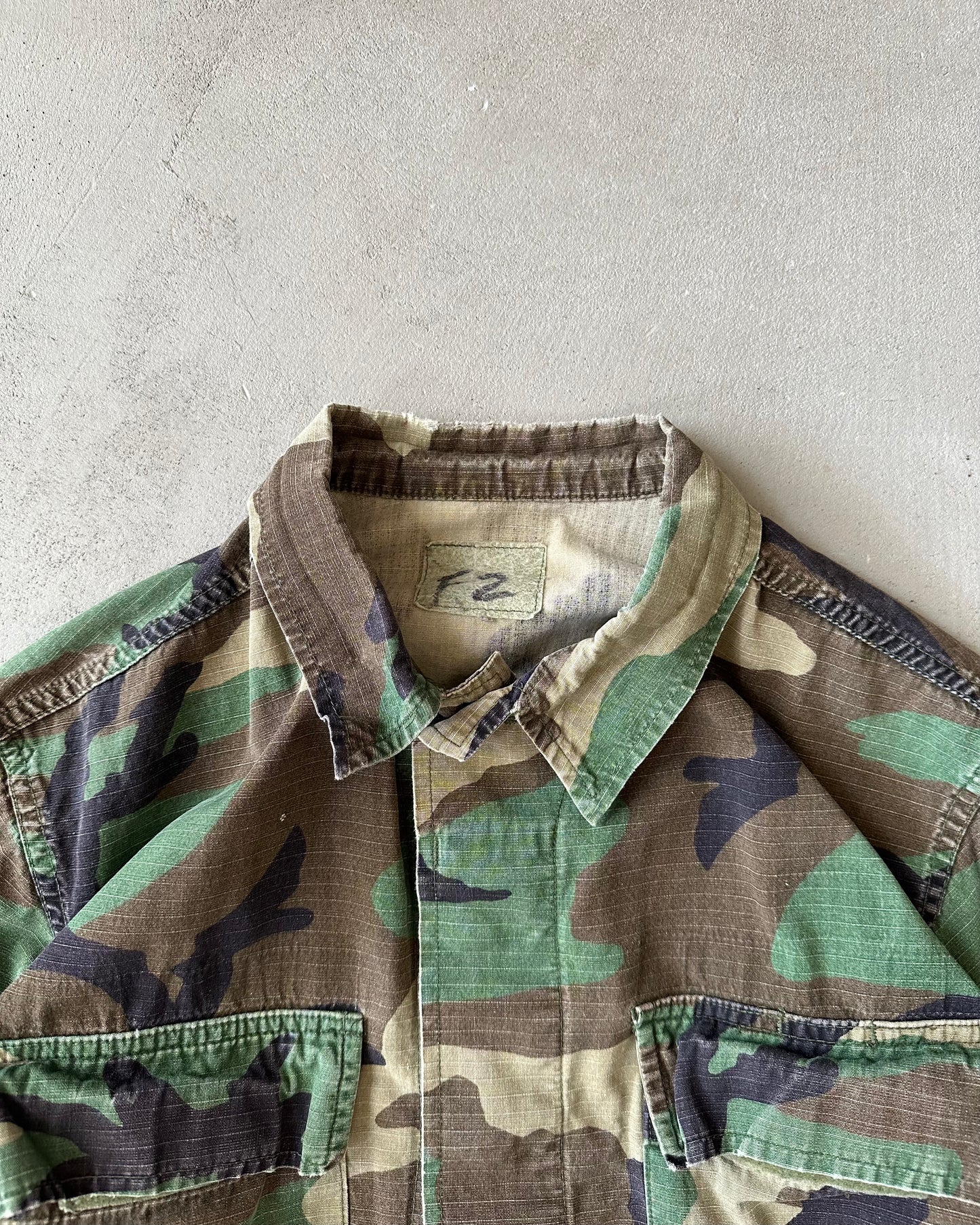 2000s - Camo Military Overshirt - S