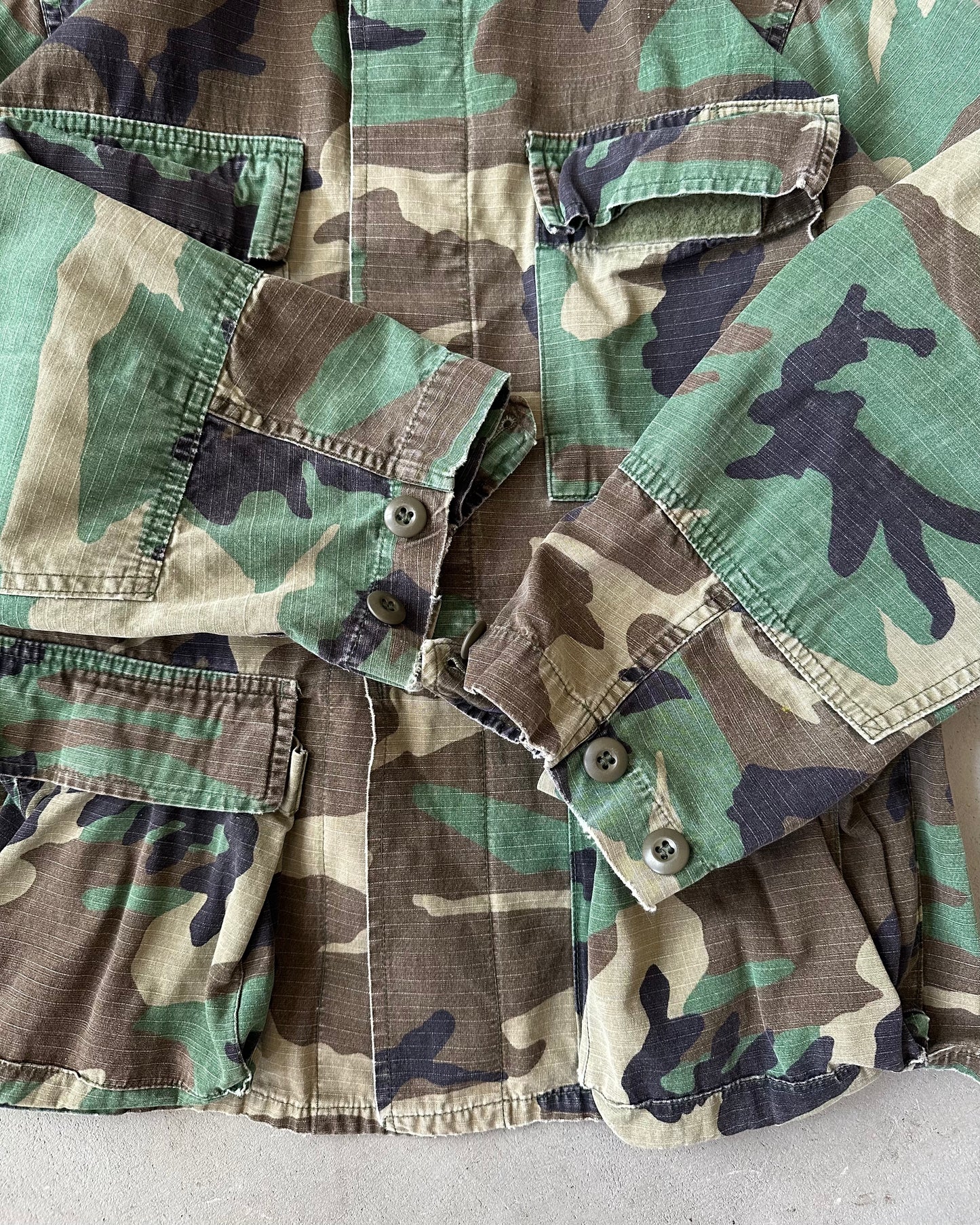 2000s - Camo Military Overshirt - S
