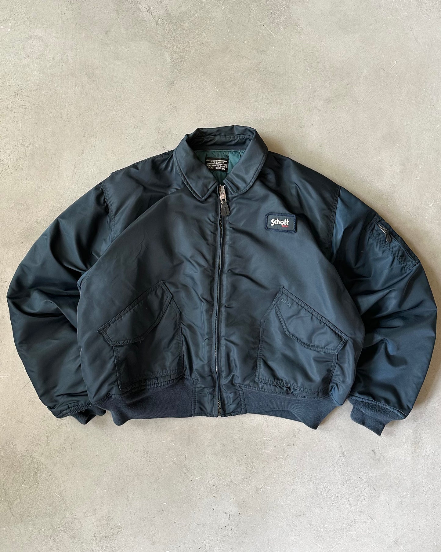 Années 2000 - Blouson aviateur Schott Marine - XL