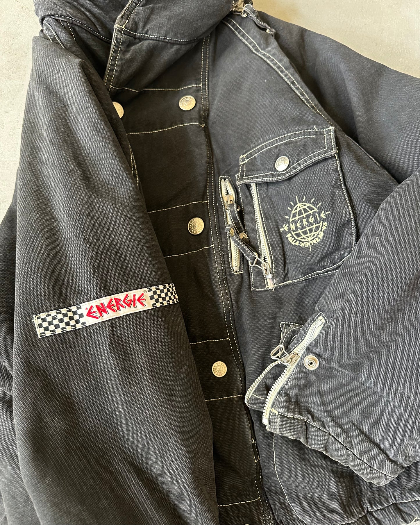 Années 90 - Veste croisée noire Energie - M