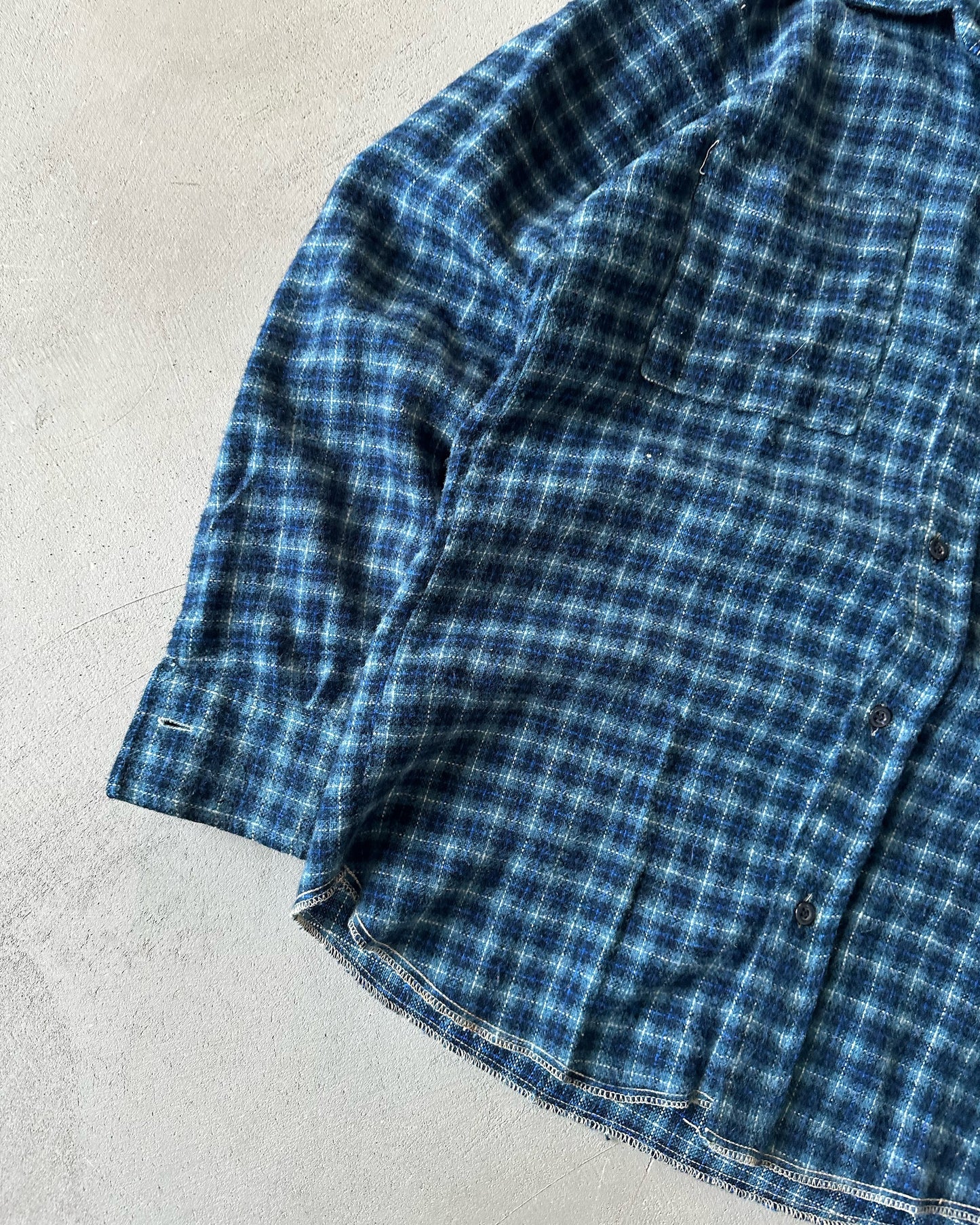 1990s - Blue Charme Plaid Flannel - S