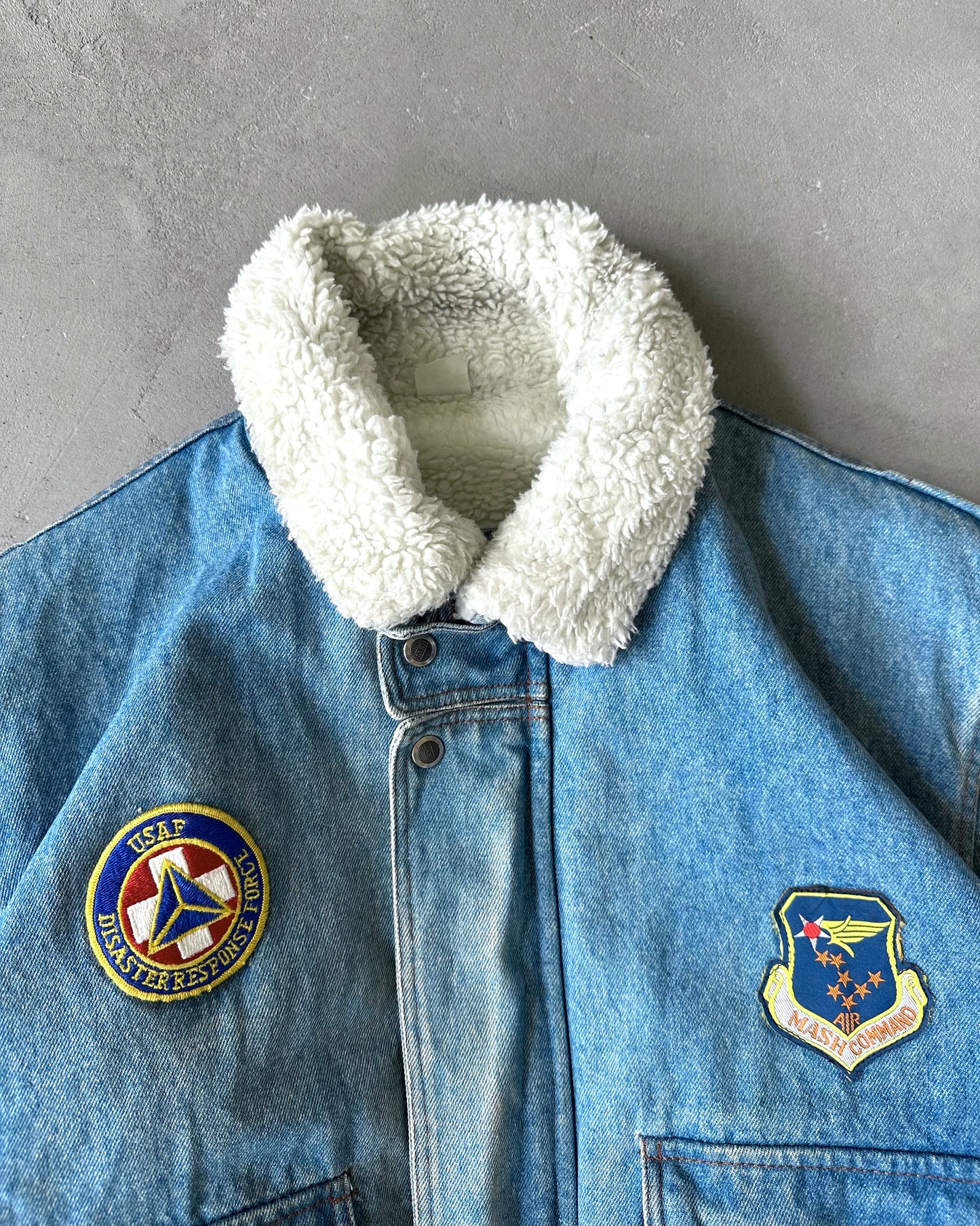 Années 1990 - Blouson en jean Aviateur - M