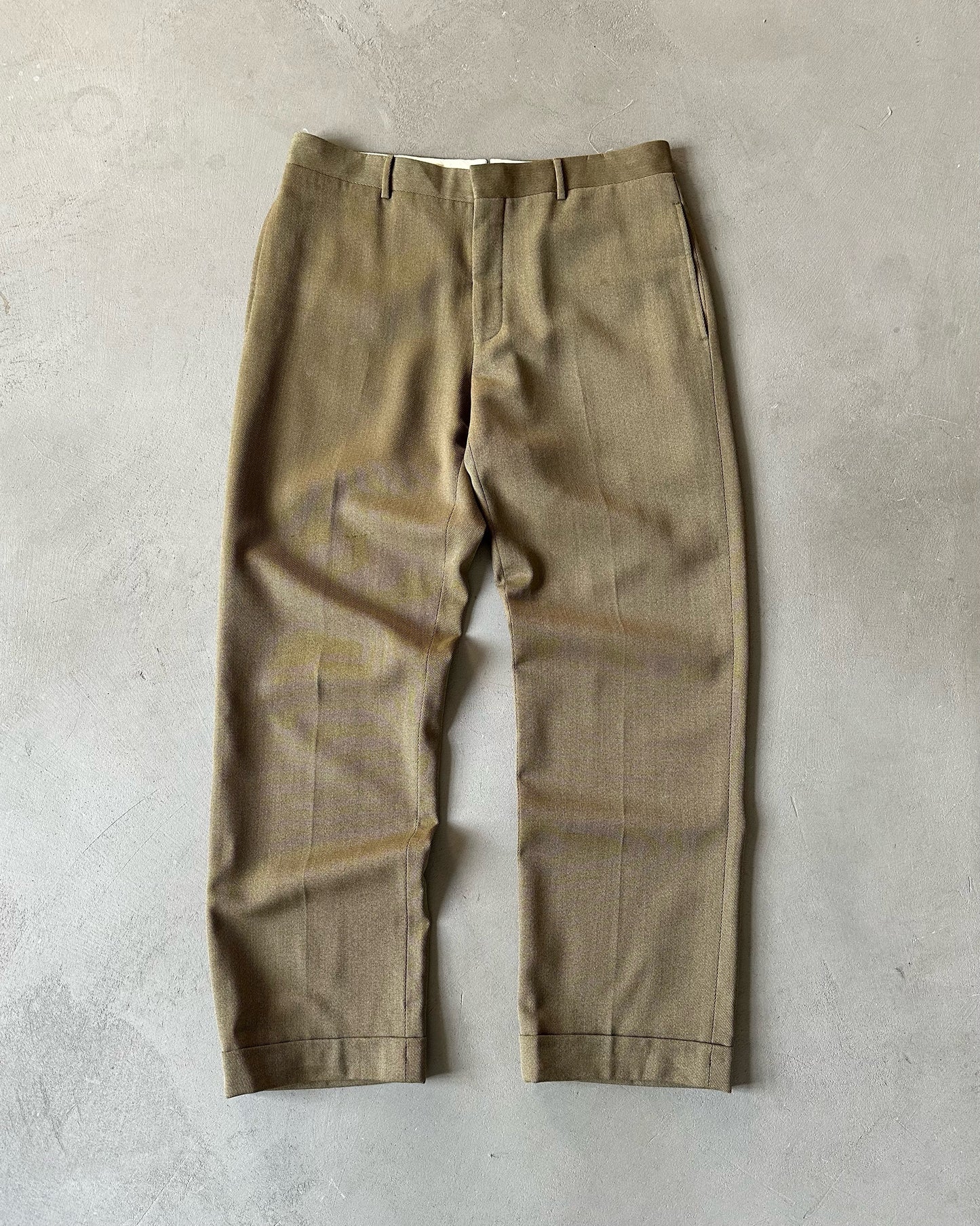 1990s - Brown/Green Polo RL Wool Trousers - 32x29