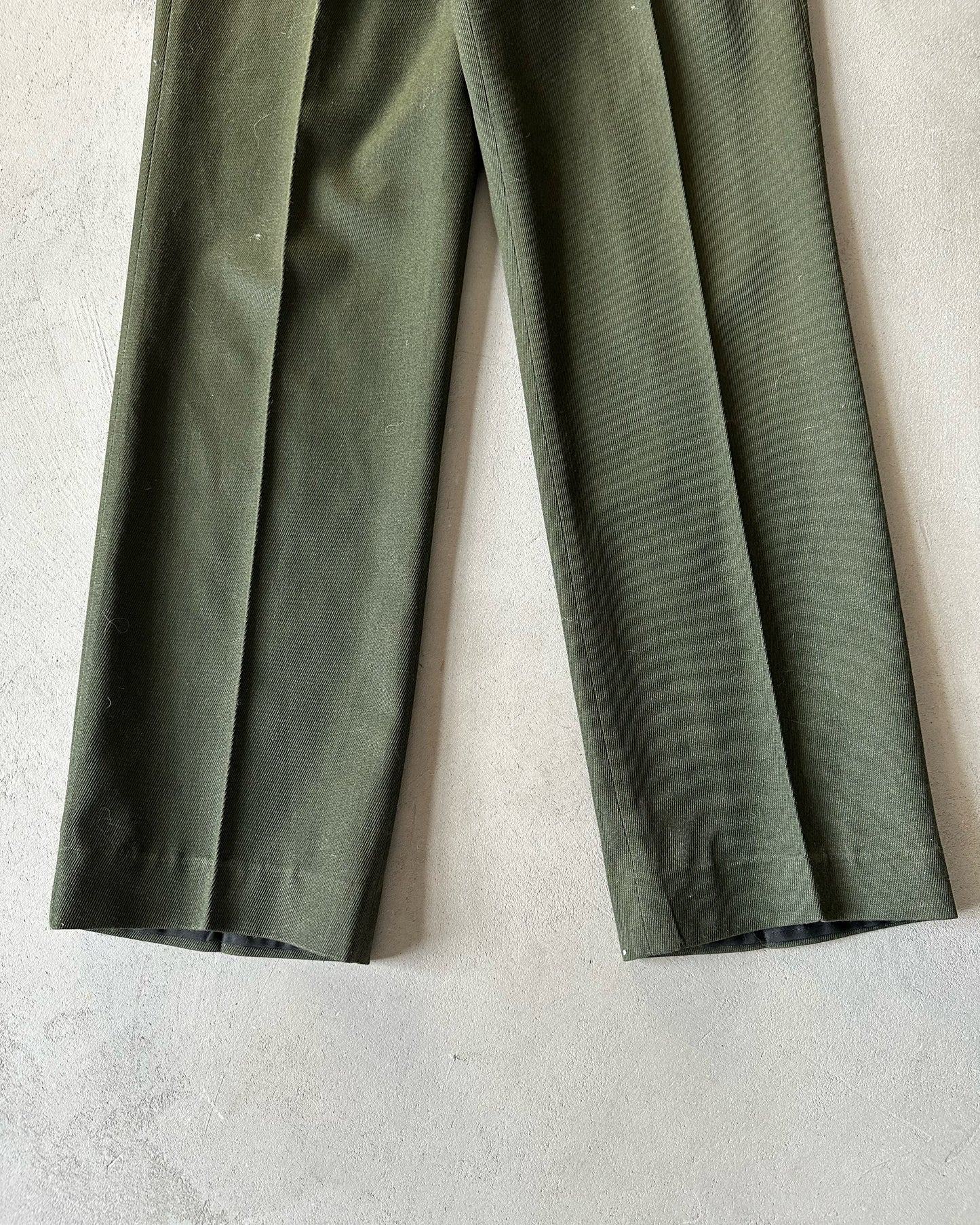 1980s - Dark Green Military Pleated Trousers - 30x30