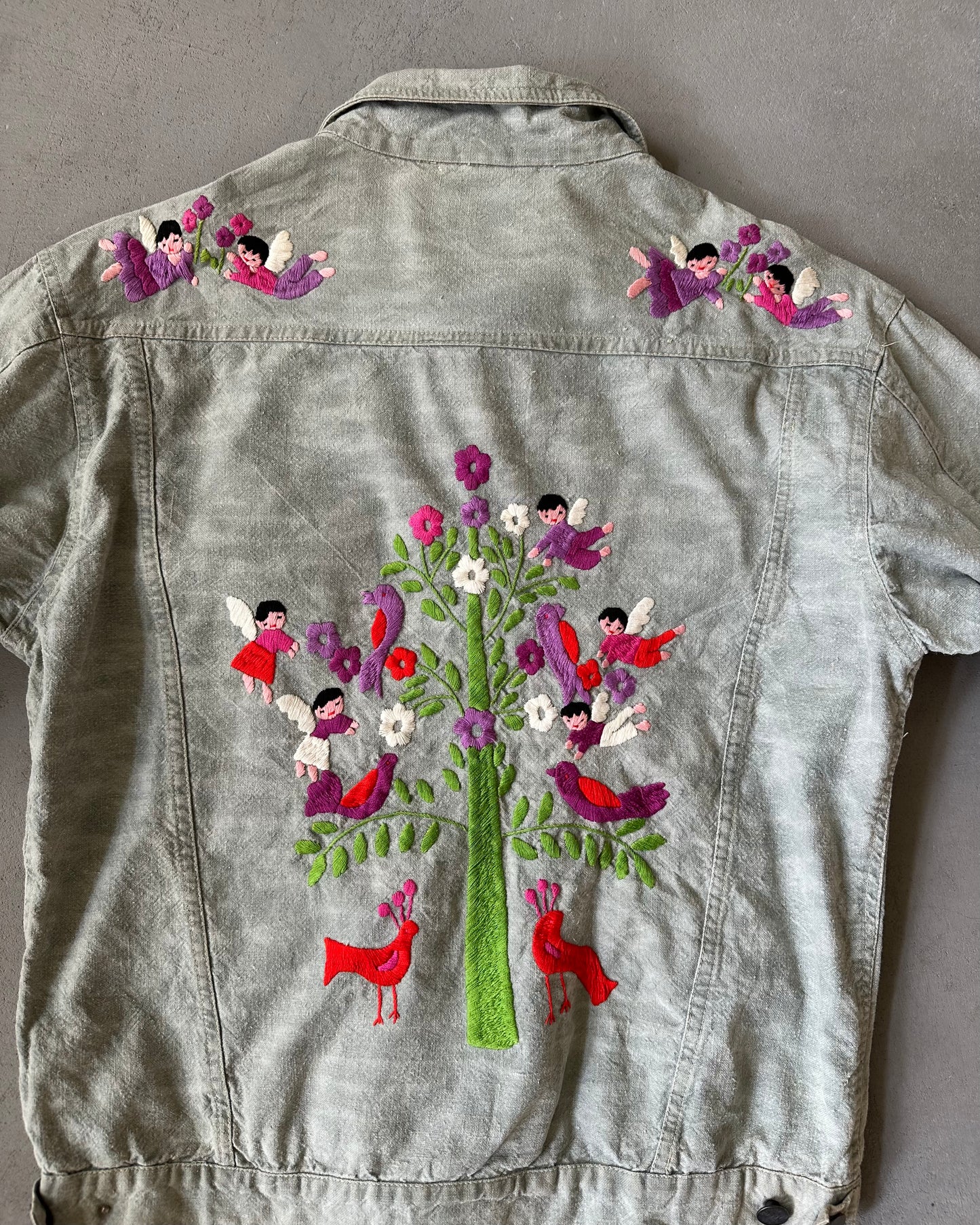 Années 1980 - Blouson souvenir mexicain gris - (F)M