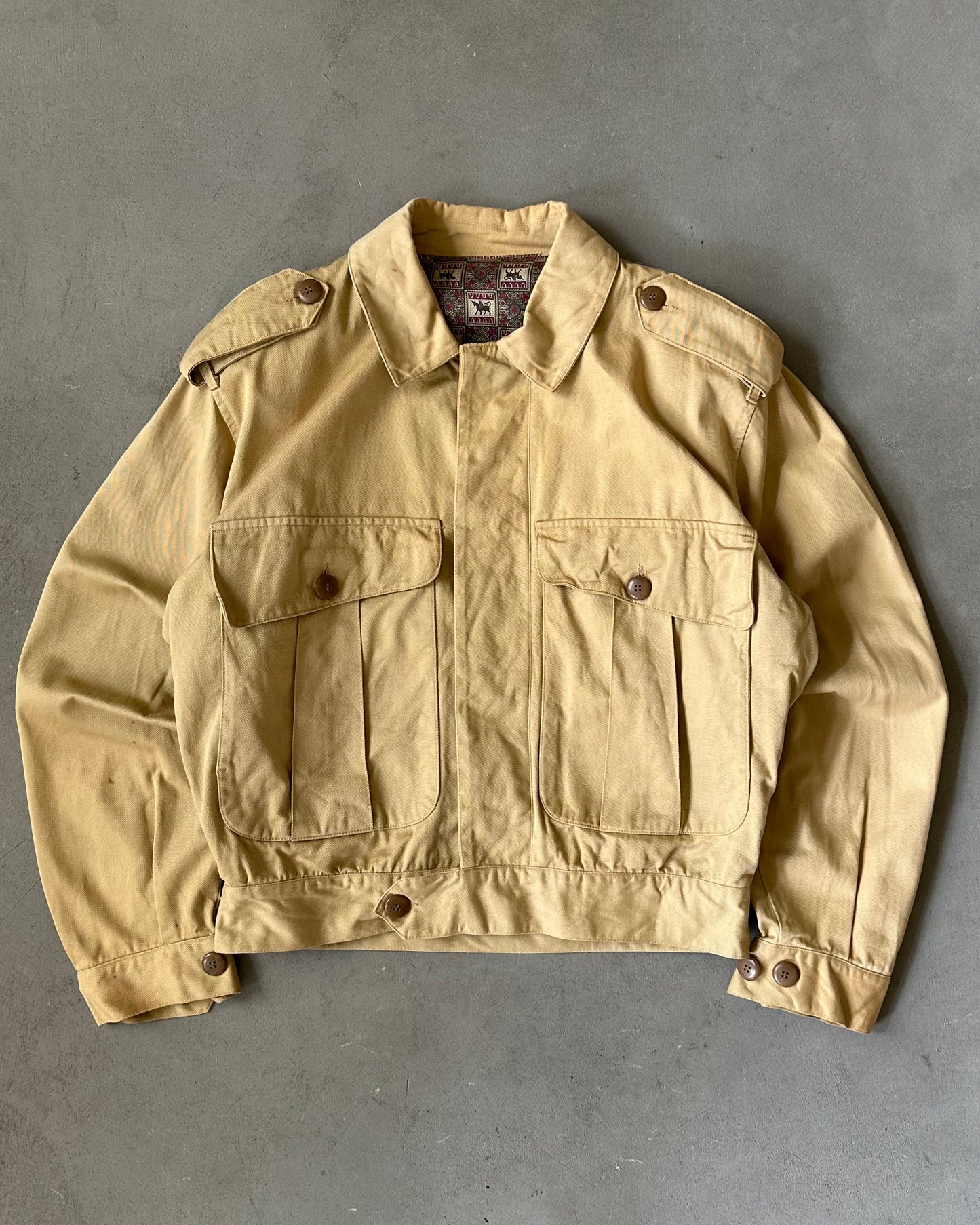 1980s - Beige G.B Pedrini Officer Jacket - M