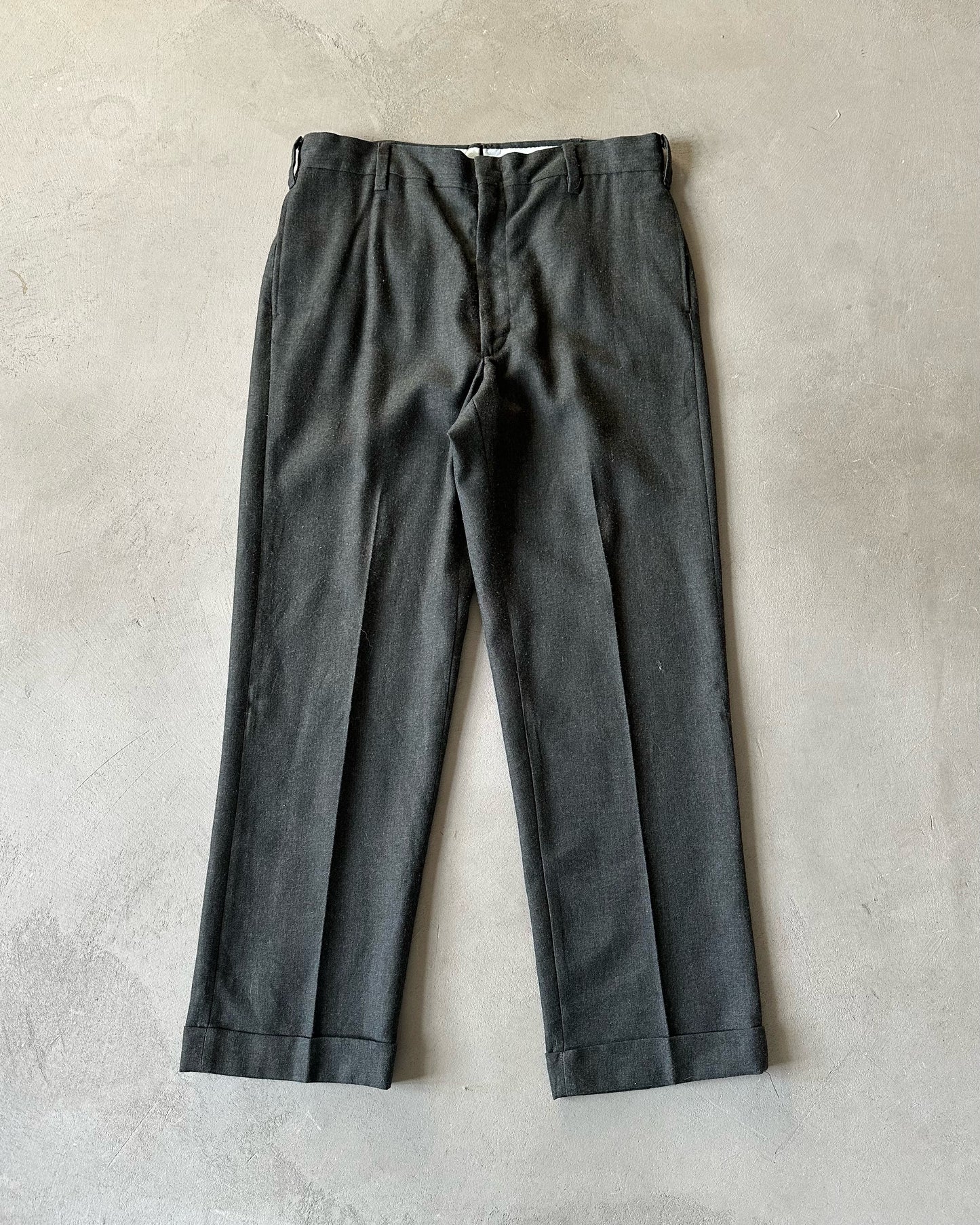 1970s - Charcoal L.L.Bean Wool Trousers - 34x29