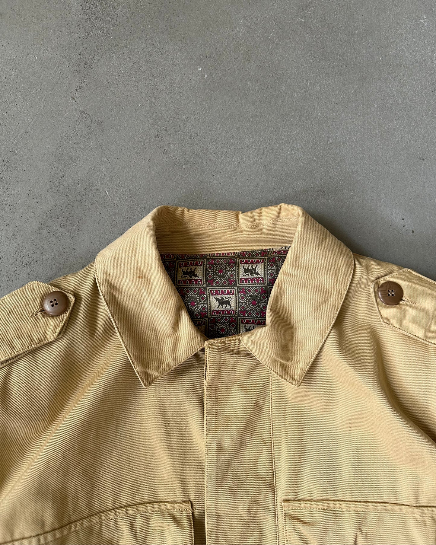 1980s - Beige G.B Pedrini Officer Jacket - M