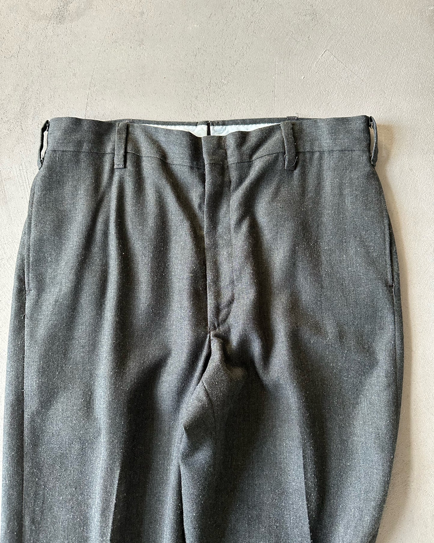 1970s - Charcoal L.L.Bean Wool Trousers - 34x29