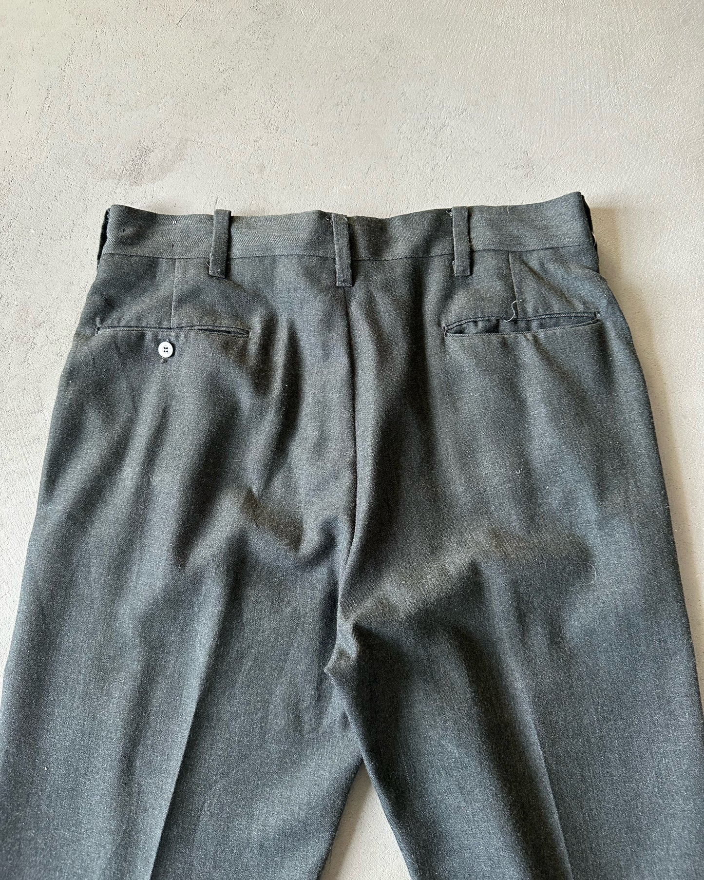 1970s - Charcoal L.L.Bean Wool Trousers - 34x29