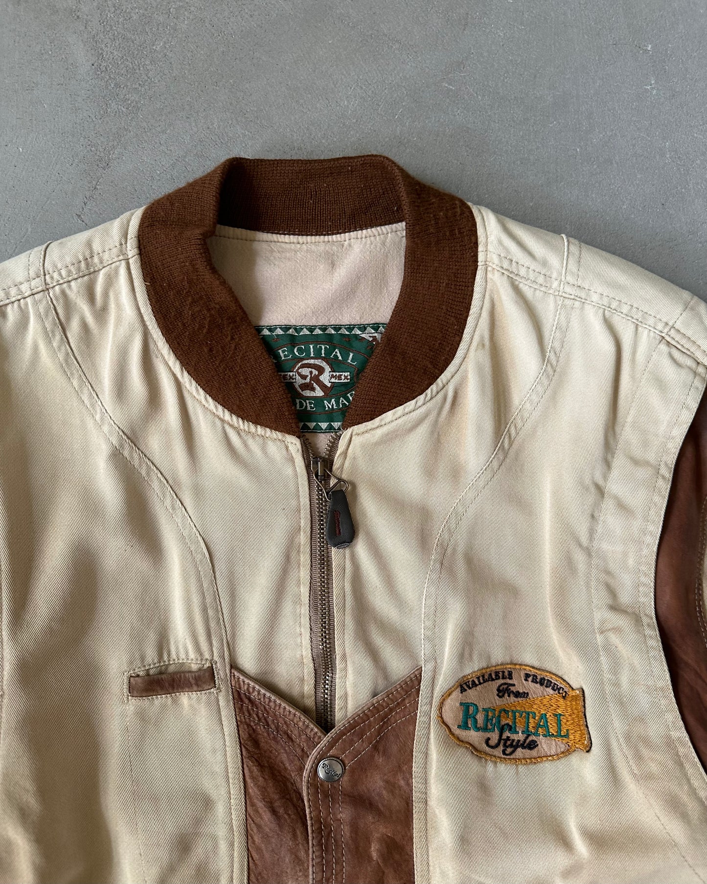 Années 80 - Veste Euro beige/marron - T. M