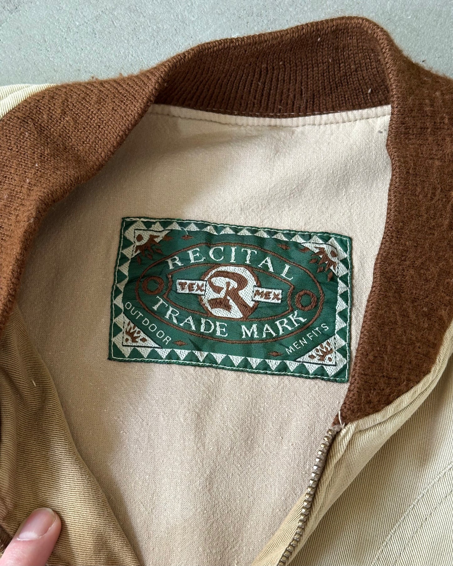 Années 80 - Veste Euro beige/marron - T. M