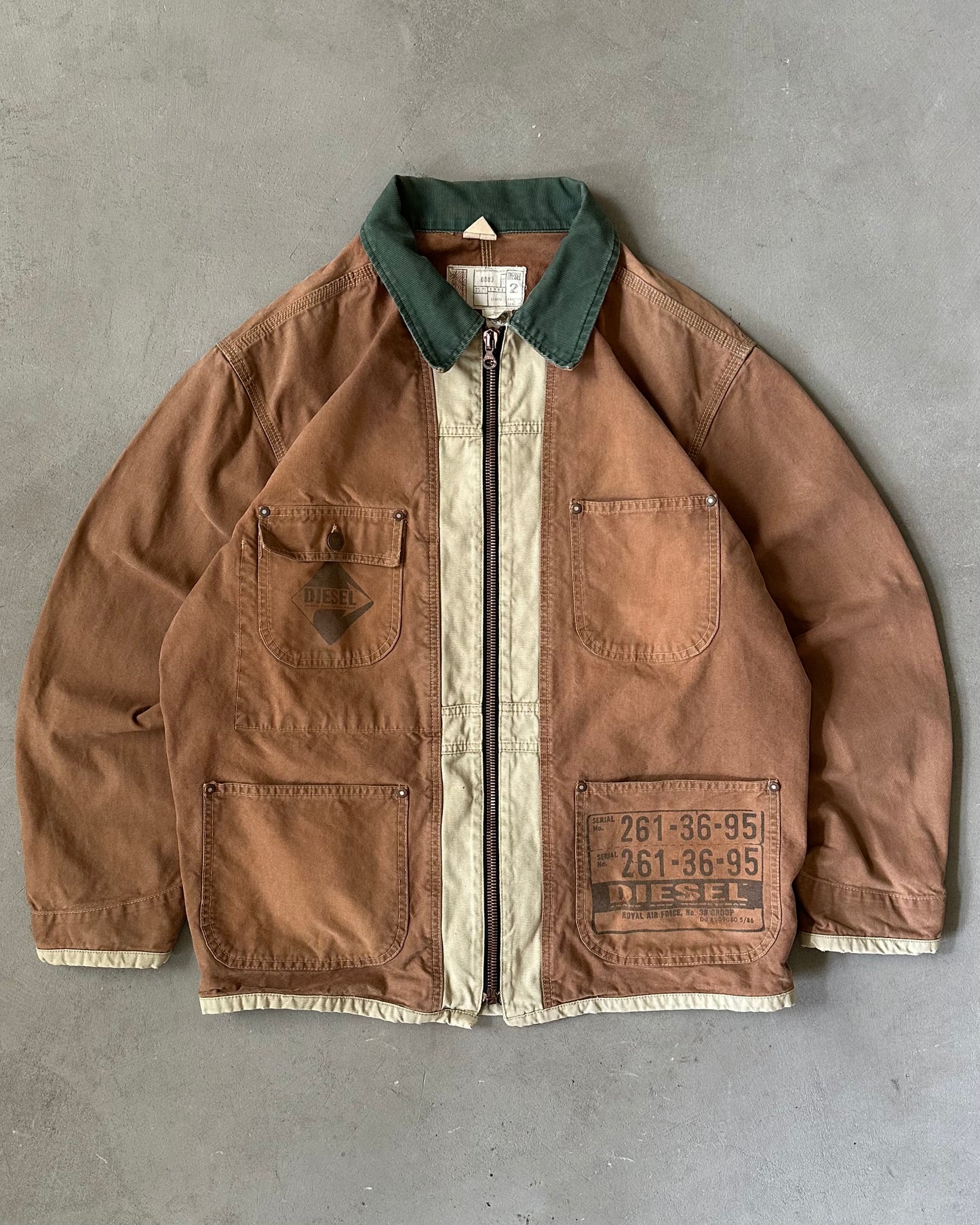 Années 2000 - Veste de travail Diesel marron - Taille M