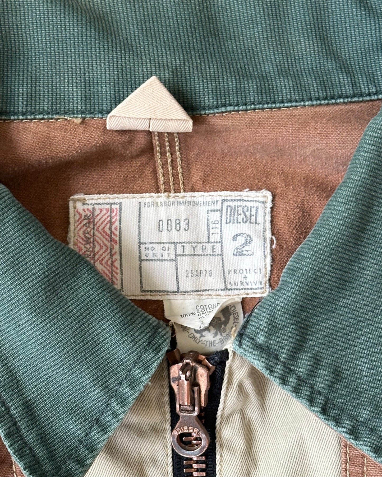 Années 2000 - Veste de travail Diesel marron - Taille M