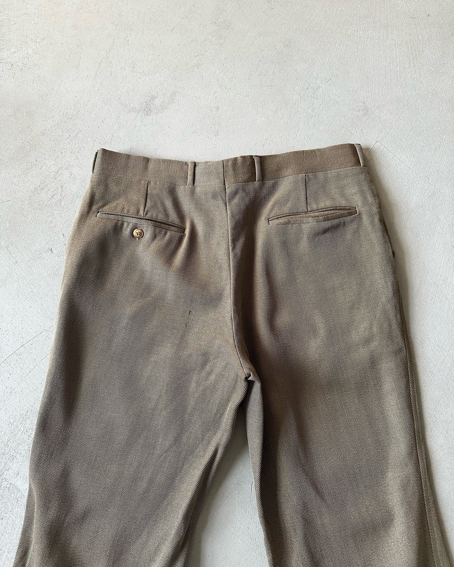 1970s - Brown Cavalry Twill By Corbin Trousers - 34x29