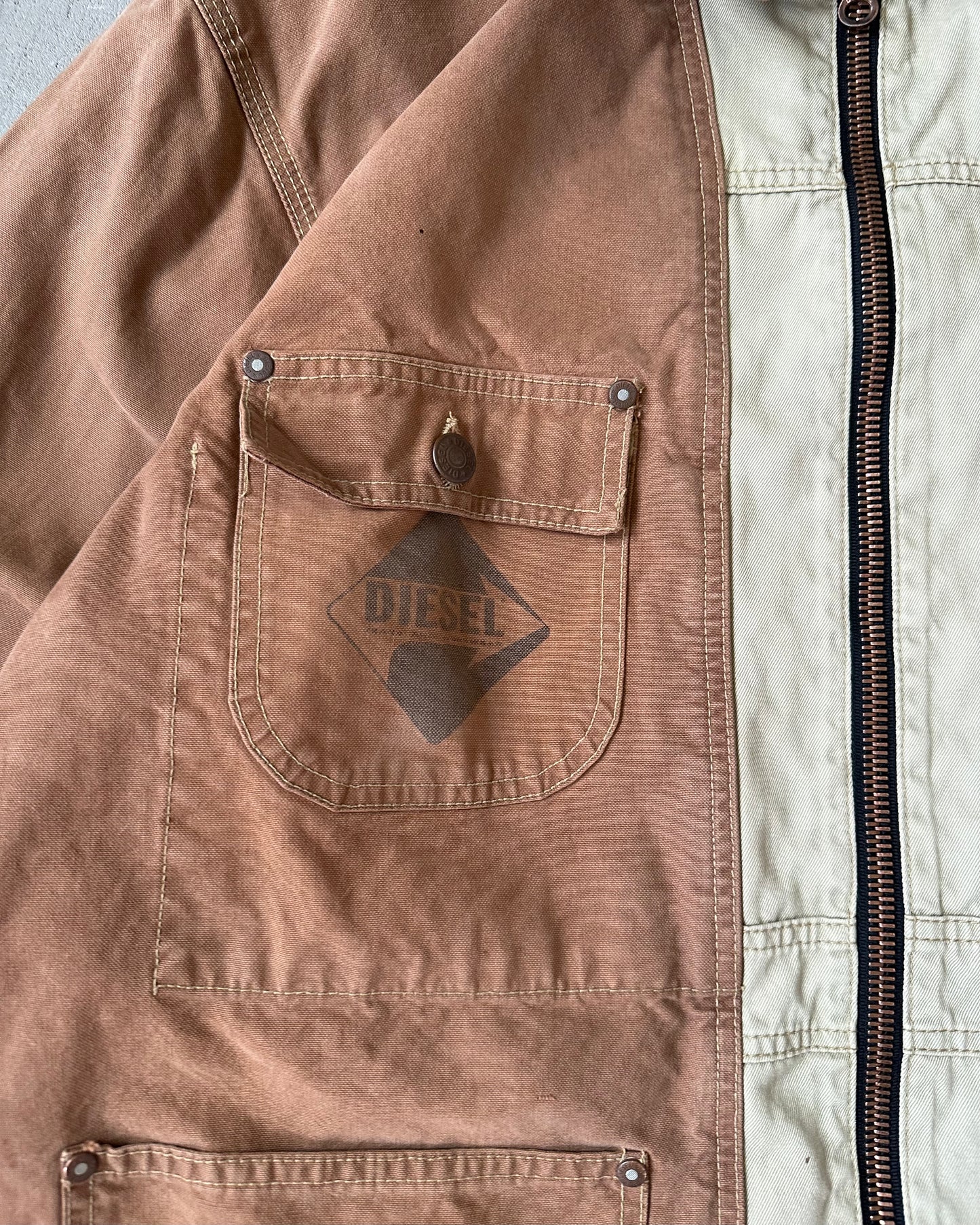 Années 2000 - Veste de travail Diesel marron - Taille M