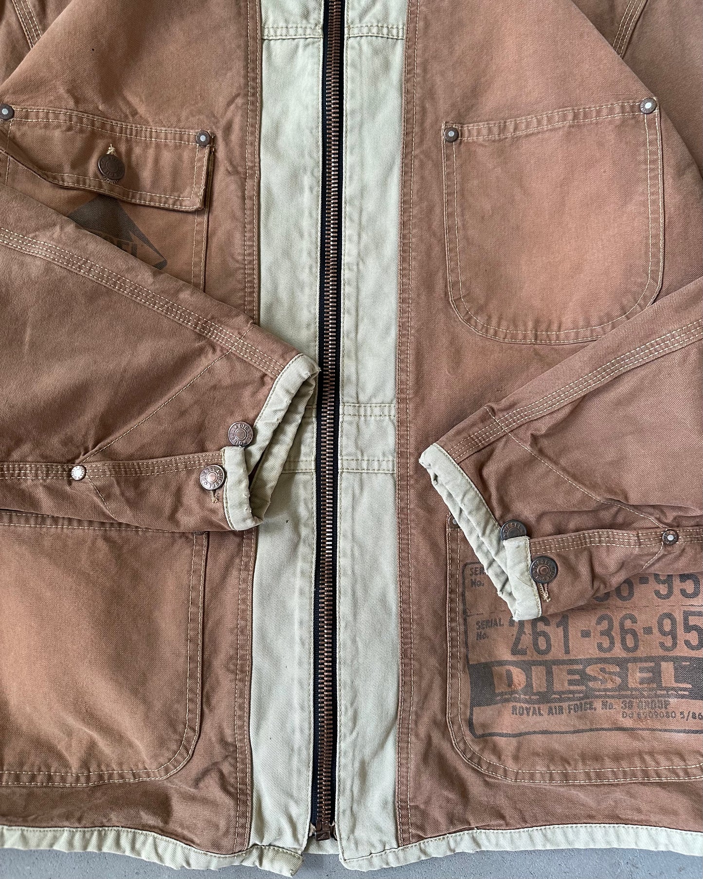 Années 2000 - Veste de travail Diesel marron - Taille M