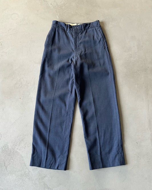 1950s - Navy Military Wool Trousers - 28x28