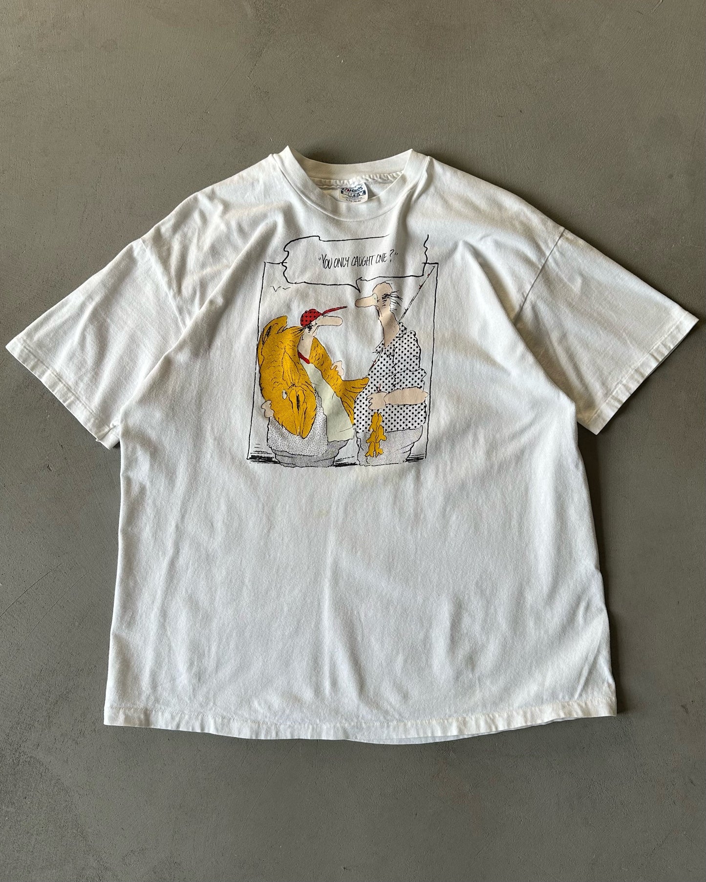 1980s - White Fishing T-Shirt - XL