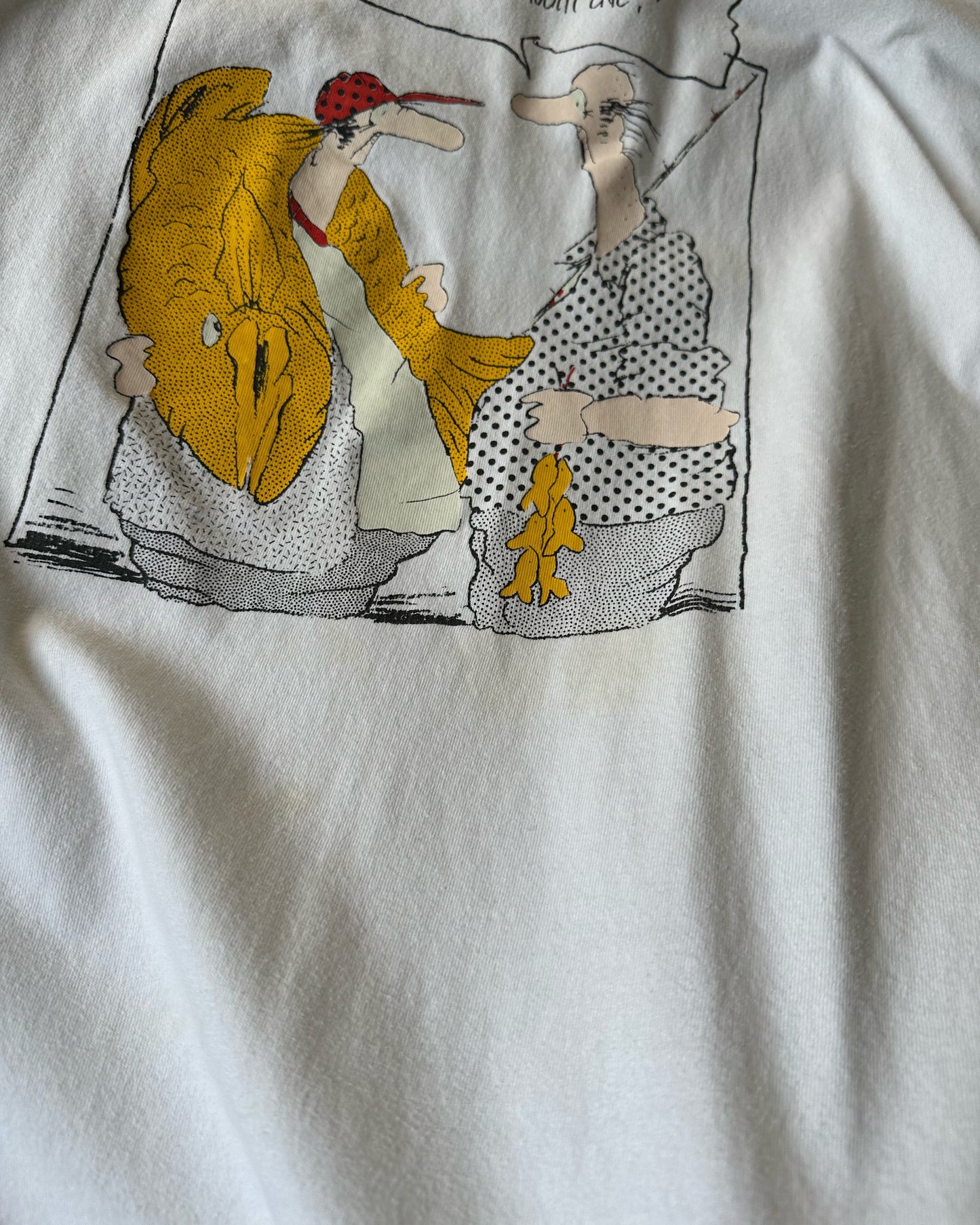 1980s - White Fishing T-Shirt - XL