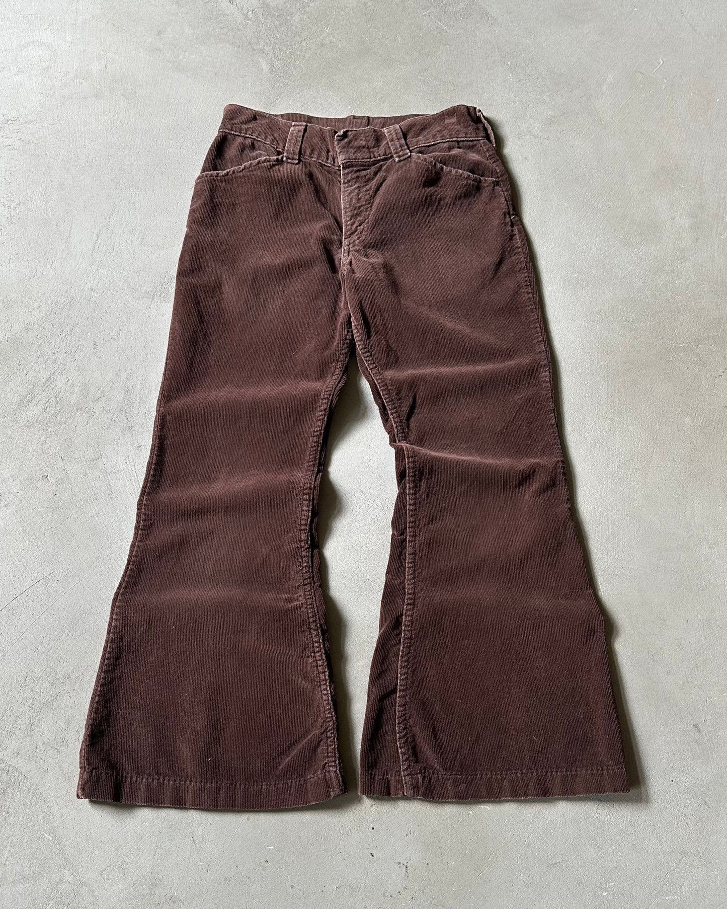 Années 70 - Pantalon patte d'éléphant en velours côtelé Levi's 697 Marron - 29x27