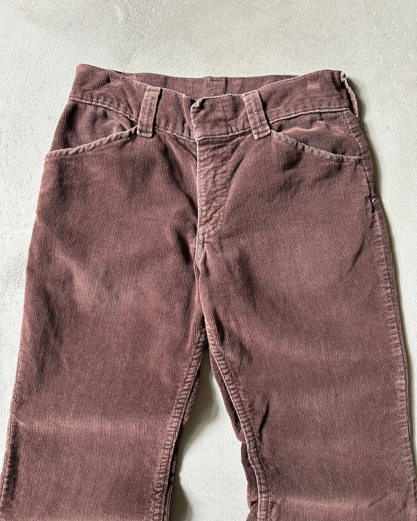 Années 70 - Pantalon patte d'éléphant en velours côtelé Levi's 697 Marron - 29x27