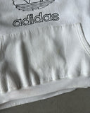 1990s - White Adidas Heavyweight Hoodie - XL