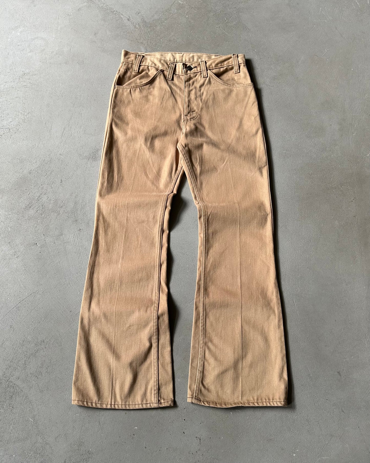 Années 70 - Pantalon Bootcut en Moleskine Beige - 29x29