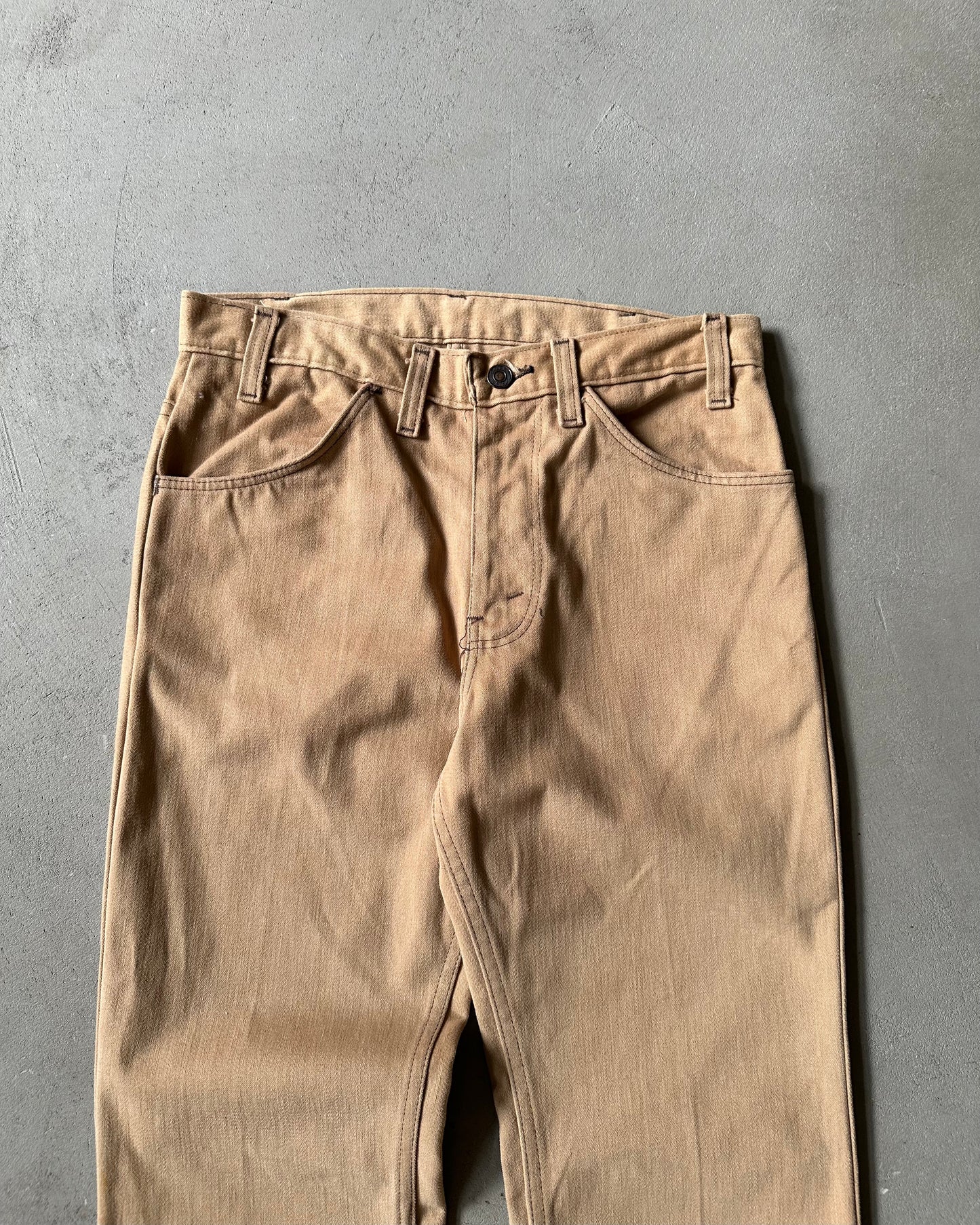 Années 70 - Pantalon Bootcut en Moleskine Beige - 29x29