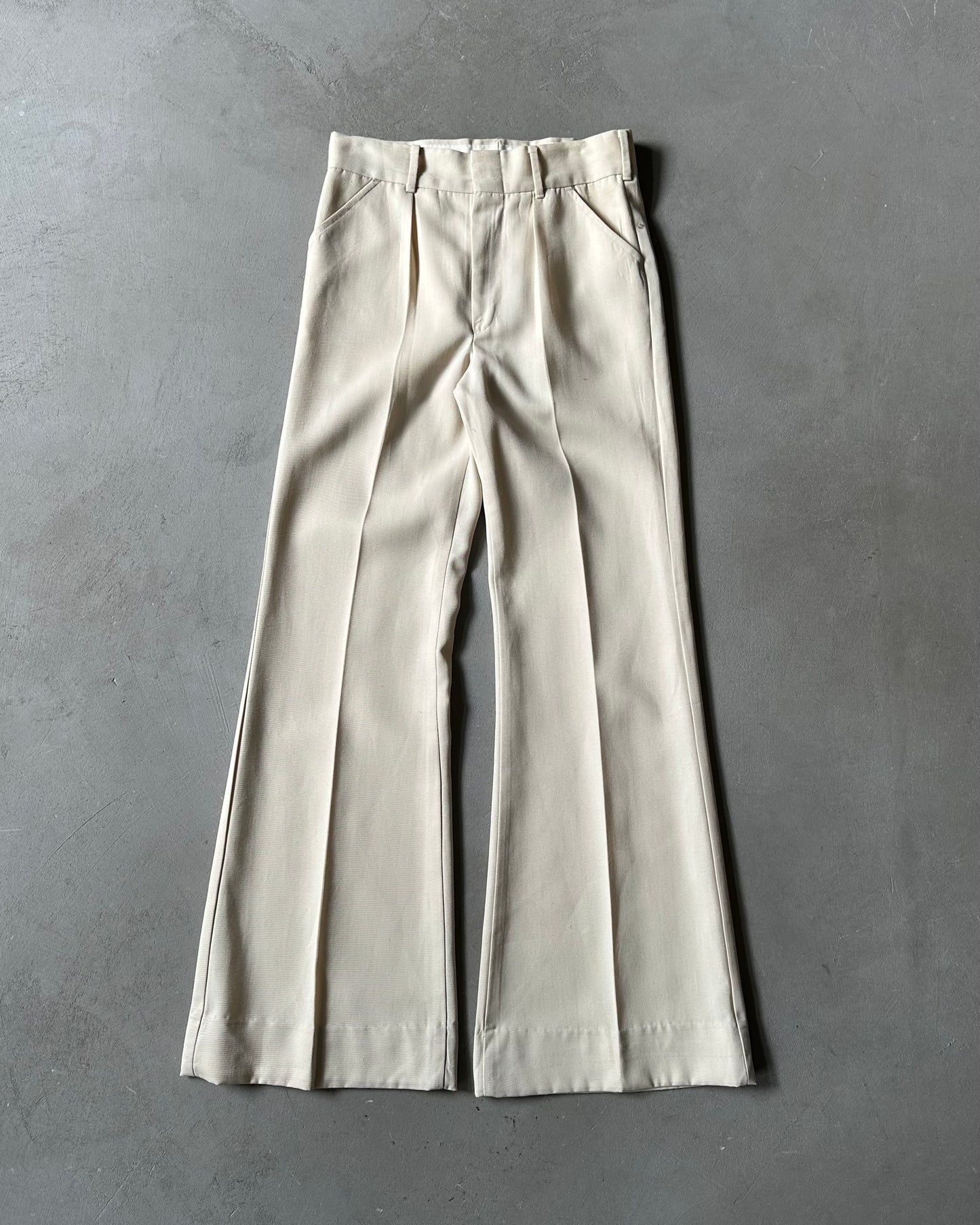 Années 70 - Pantalon Levi's plissé évasé crème - 28x31