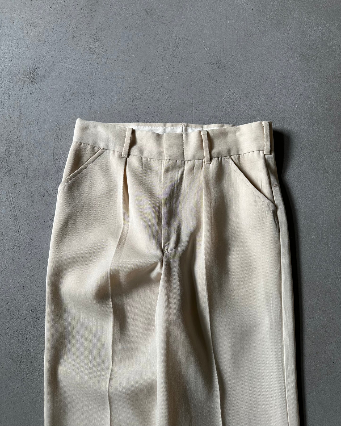 Années 70 - Pantalon Levi's plissé évasé crème - 28x31