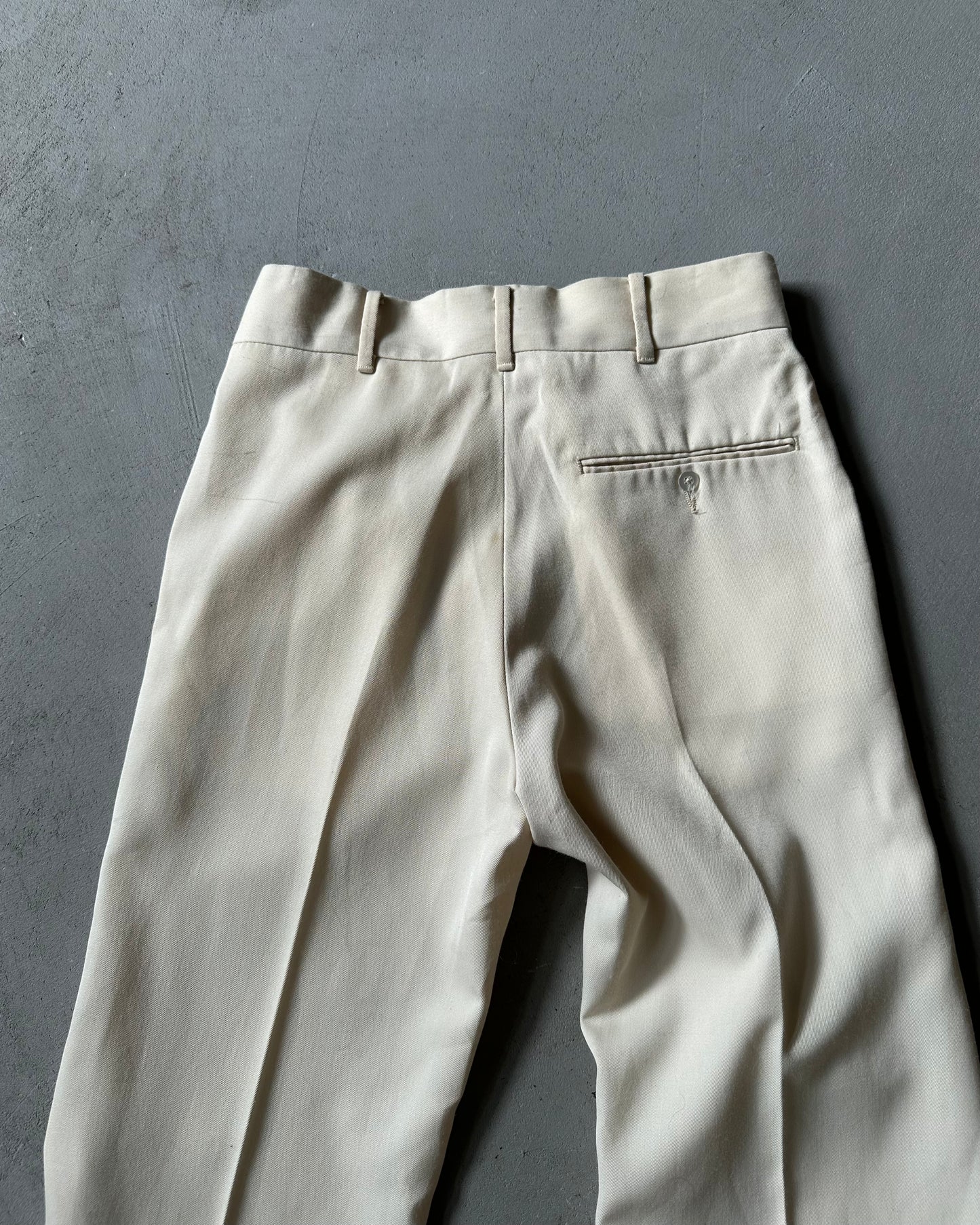 Années 70 - Pantalon Levi's plissé évasé crème - 28x31