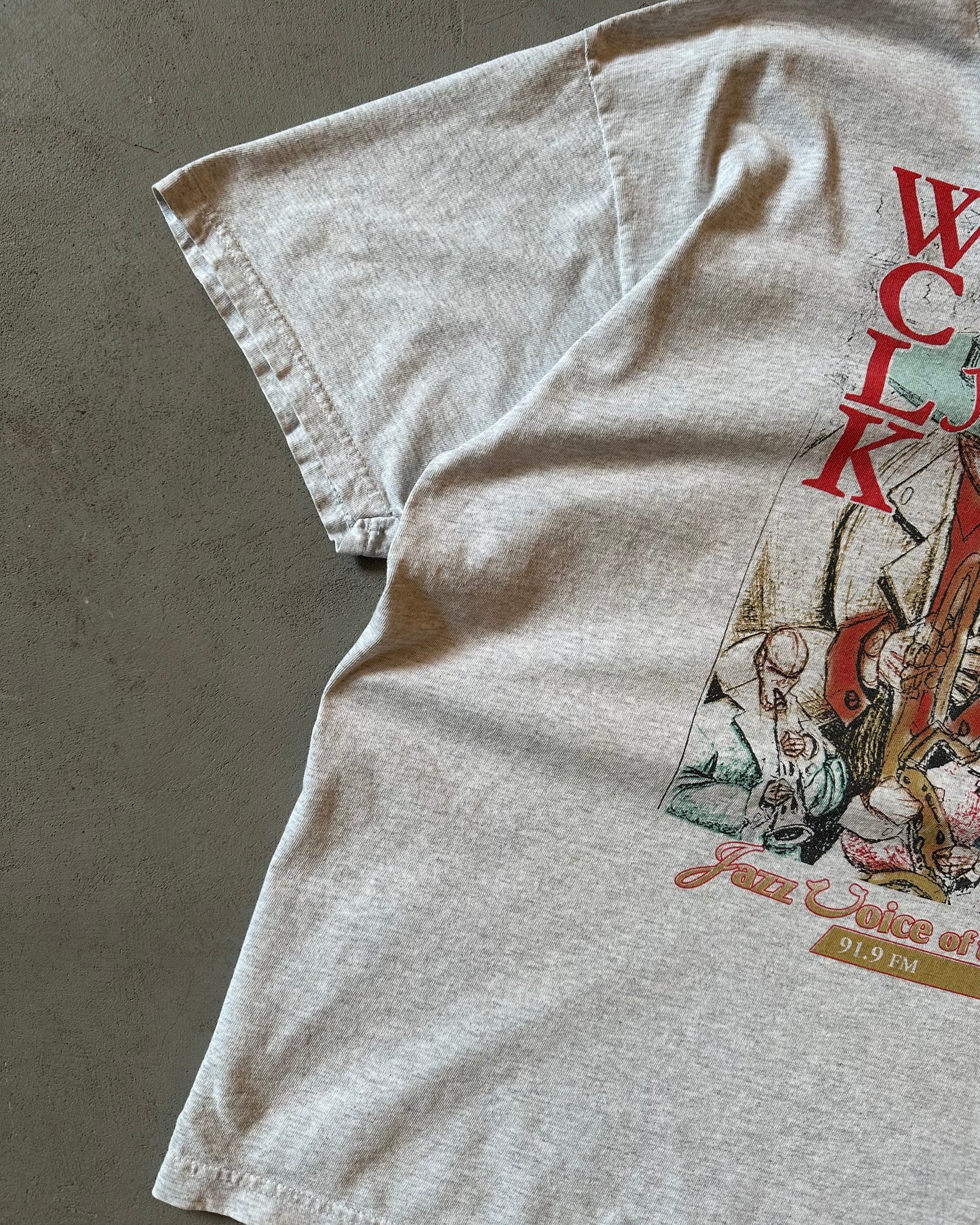 1990s - Distressed Ash Grey JAZZ T-Shirt - XL
