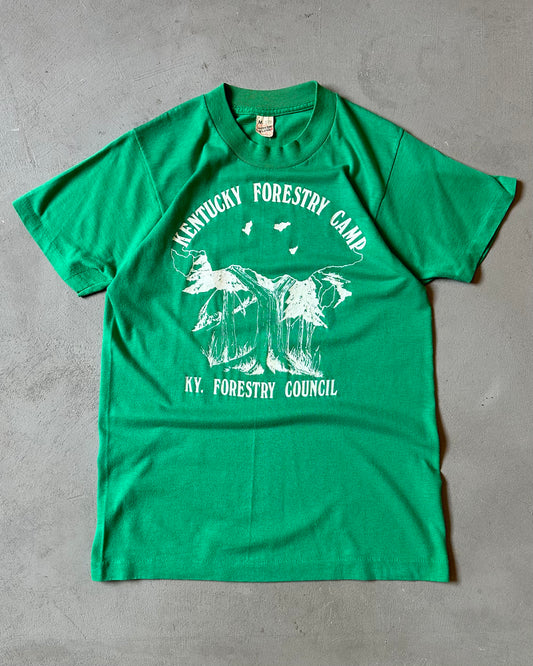 1980s - Green Forestry Camp T-Shirt - S