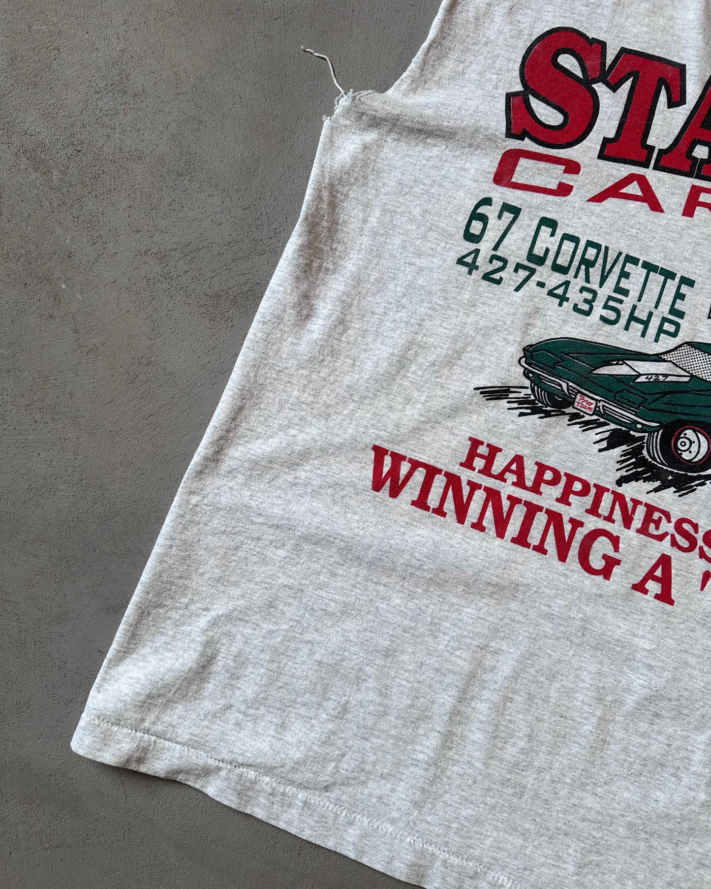 1990s - Distressed Ash Grey Stafford Tank Top - M/L