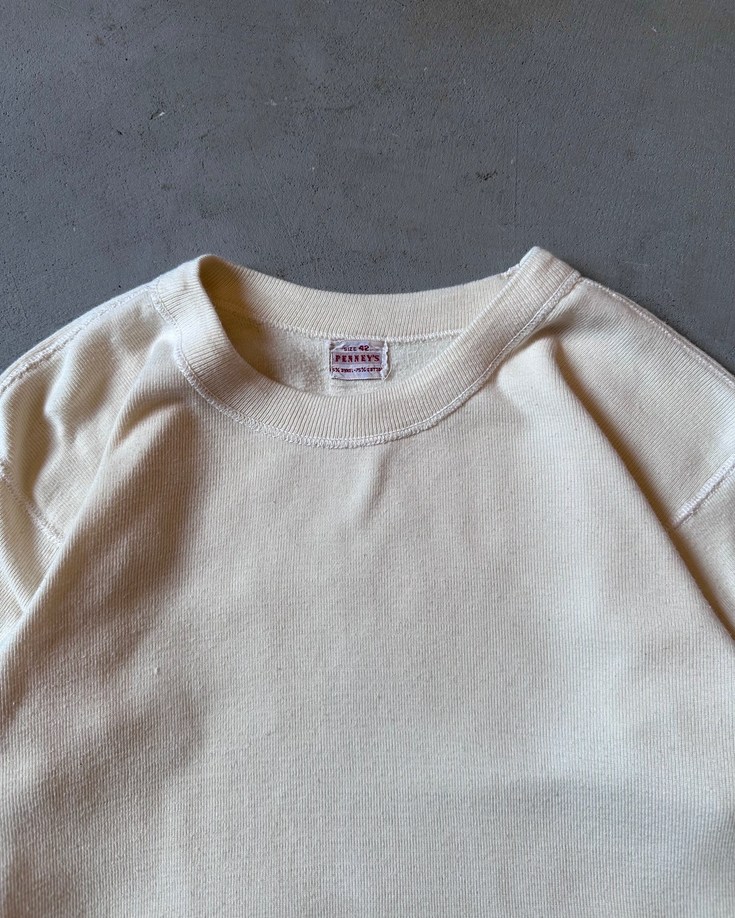 1960s - Cream Penney's Thermal - M/L