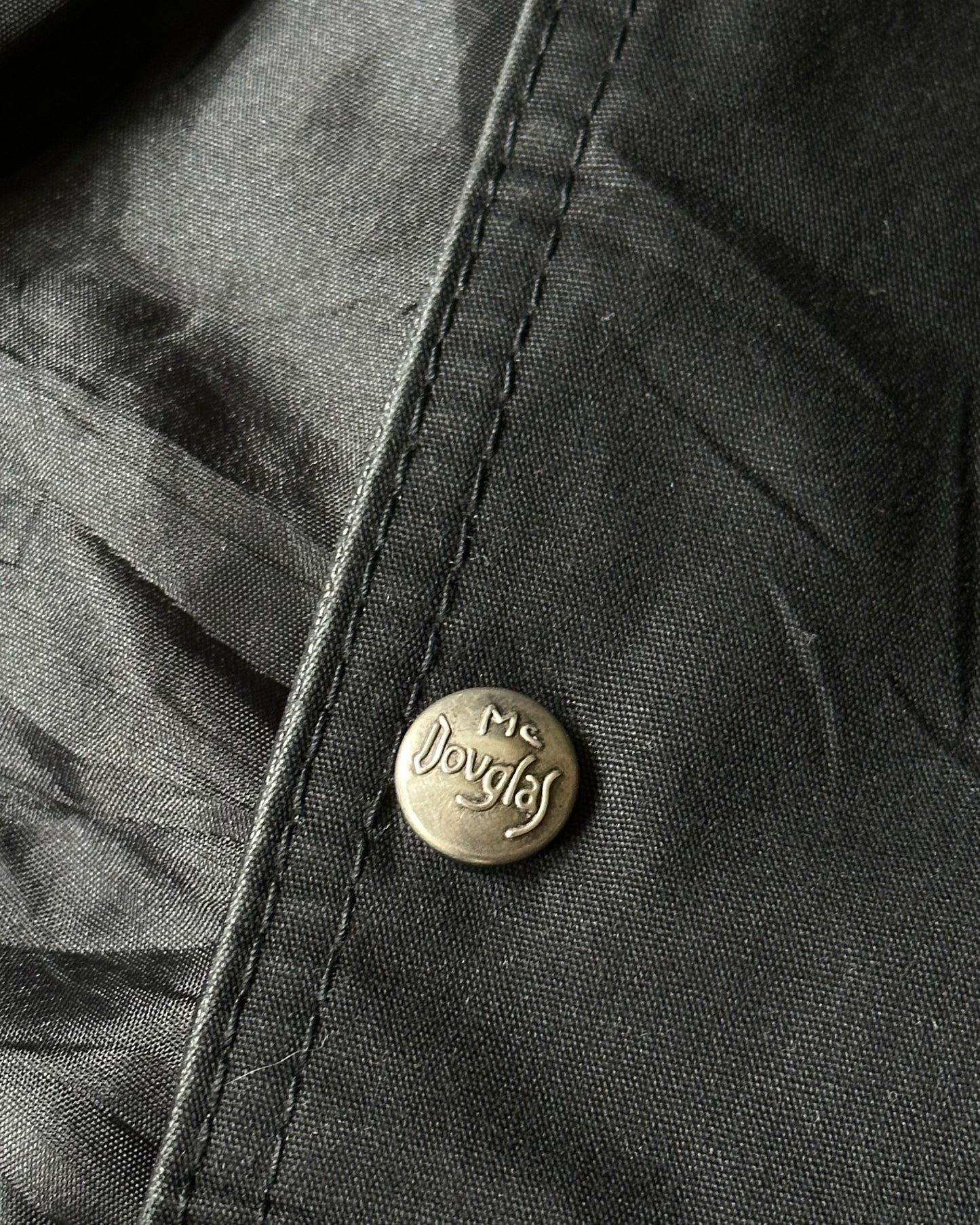 Années 1980 - Veste asymétrique noire McDouglas - L