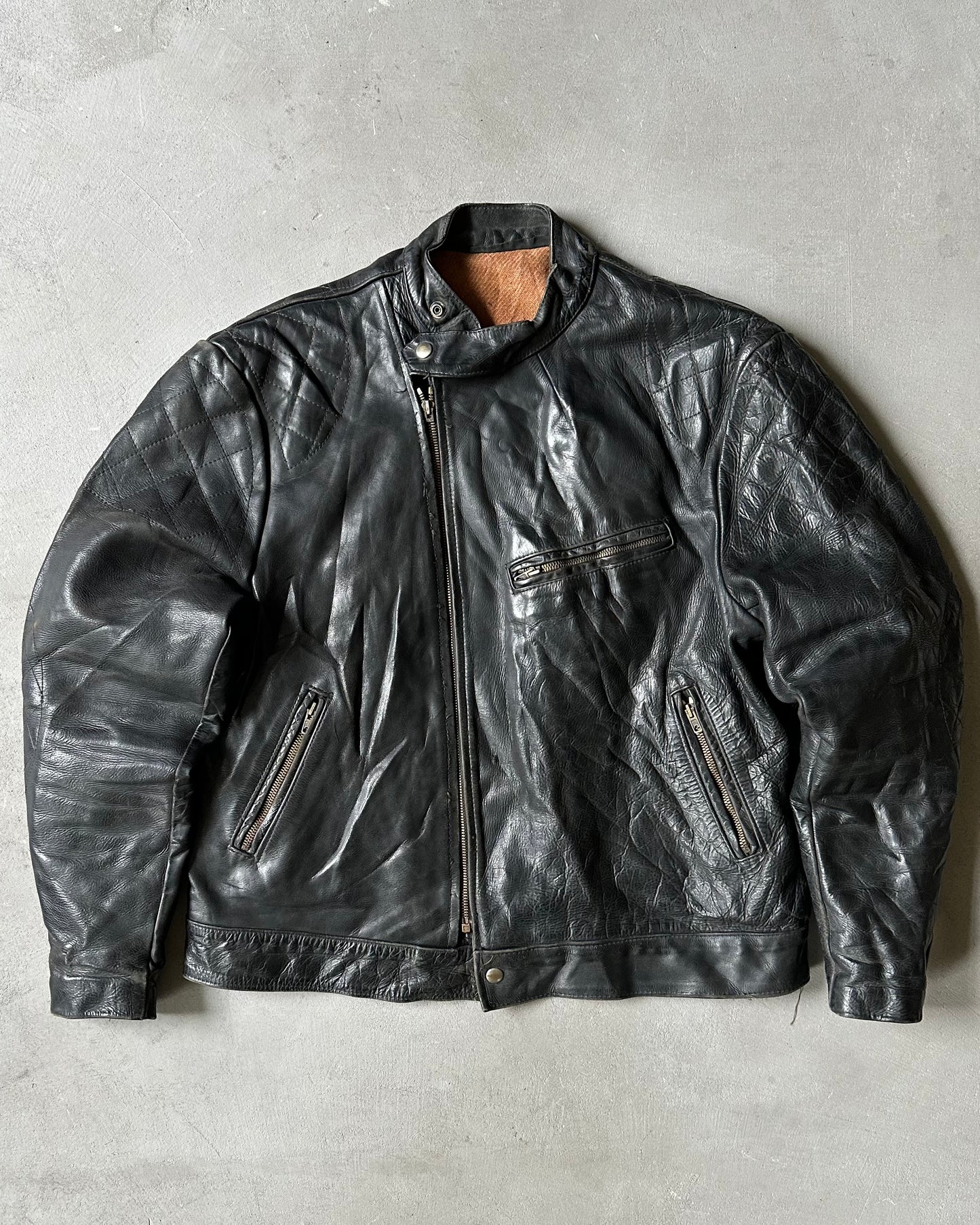 Années 60 - Blouson en cuir noir français - L