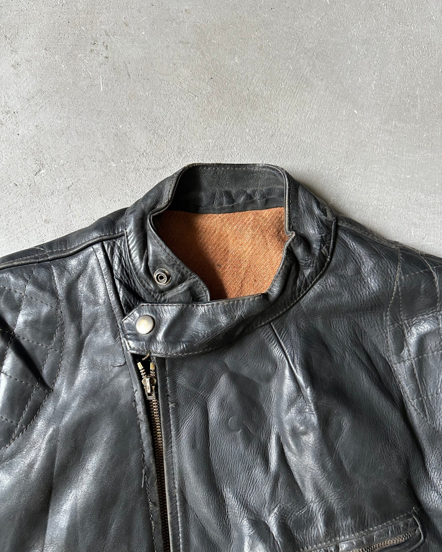 Années 60 - Blouson en cuir noir français - L