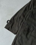 1980s - Khaki/Black Reversible Plaid Coat - M/L